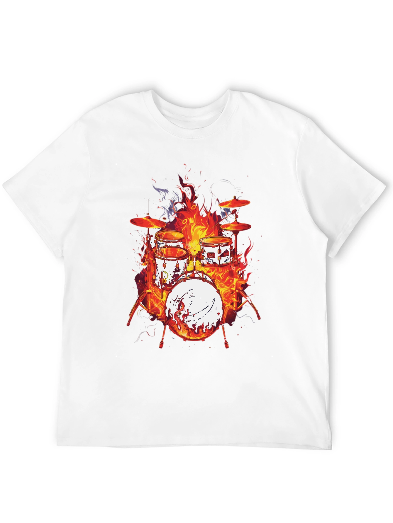 Fiery Drum Set Graphic Tee