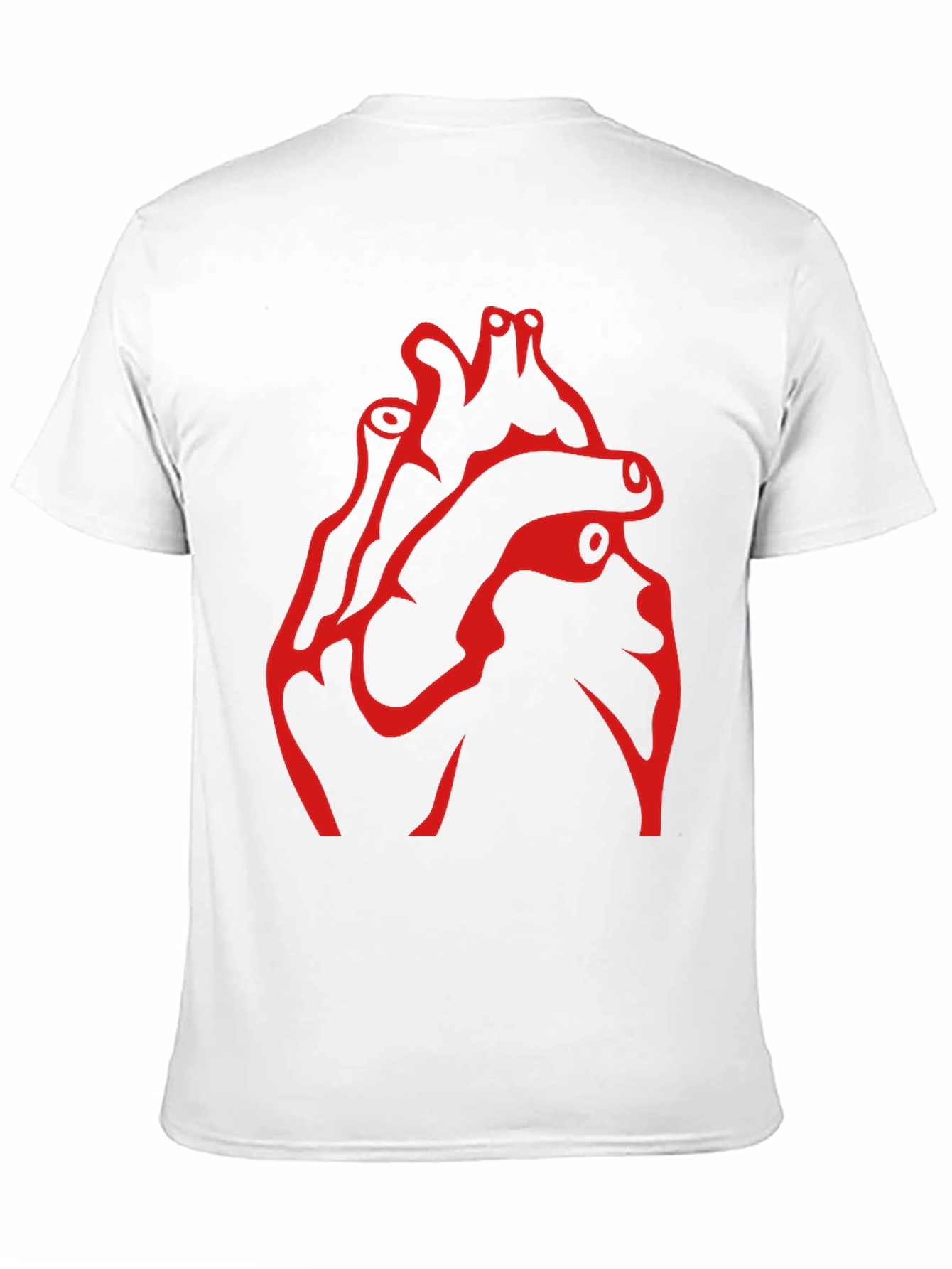 Anatomical Heart Graphic T-Shirt - Red Print on Black