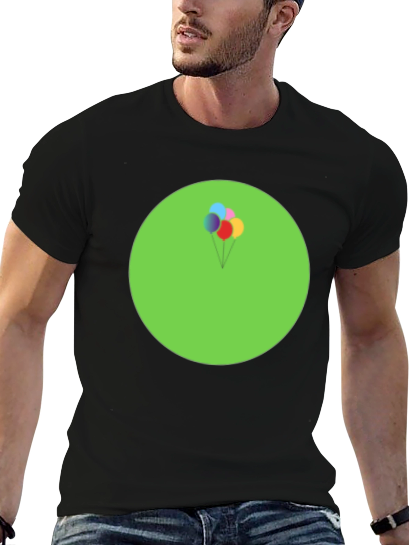 Fun Balloons Graphic Tee - Soft Cotton Black T-Shirt