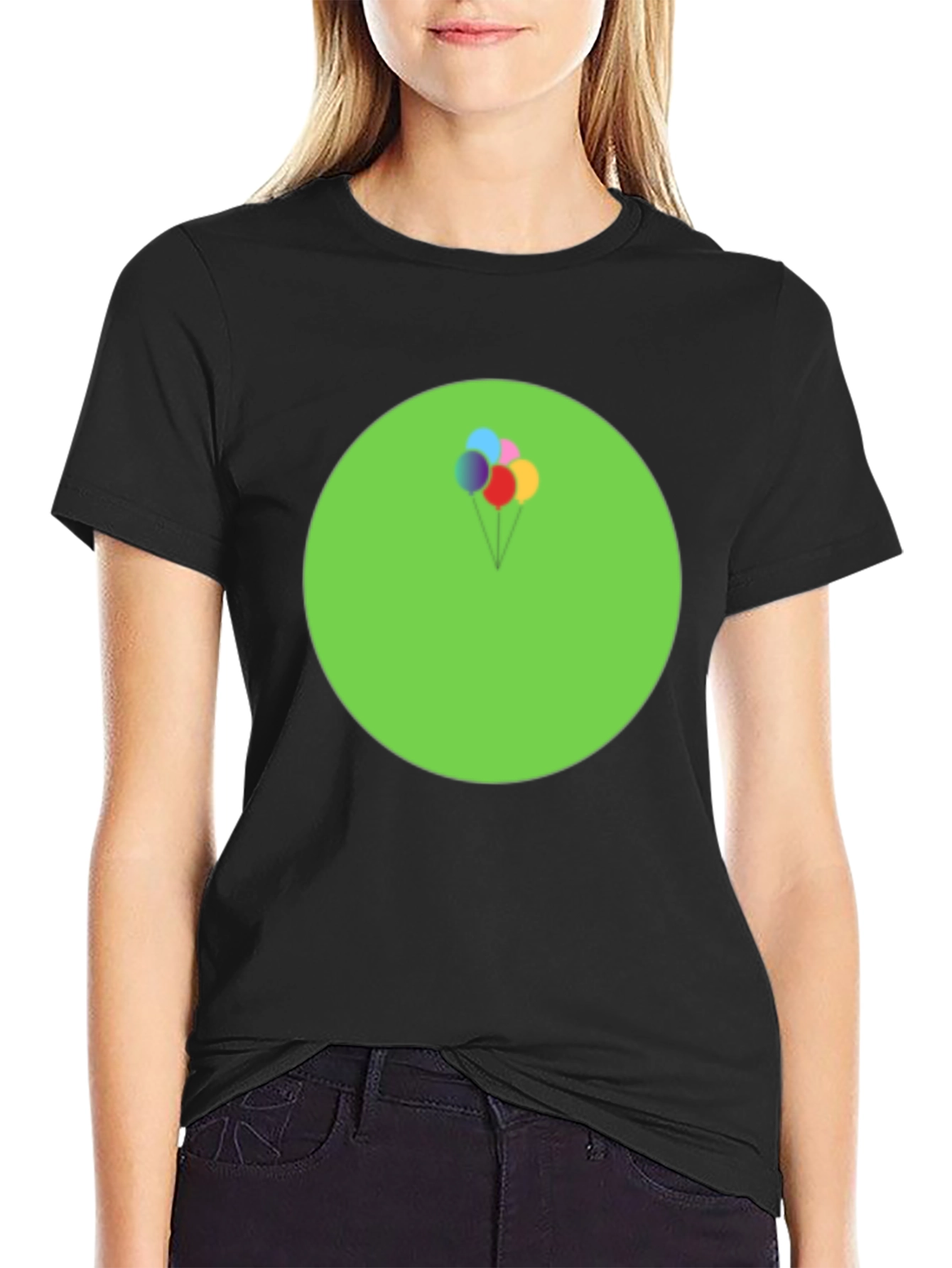 Fun Balloons Graphic Tee - Soft Cotton Black T-Shirt