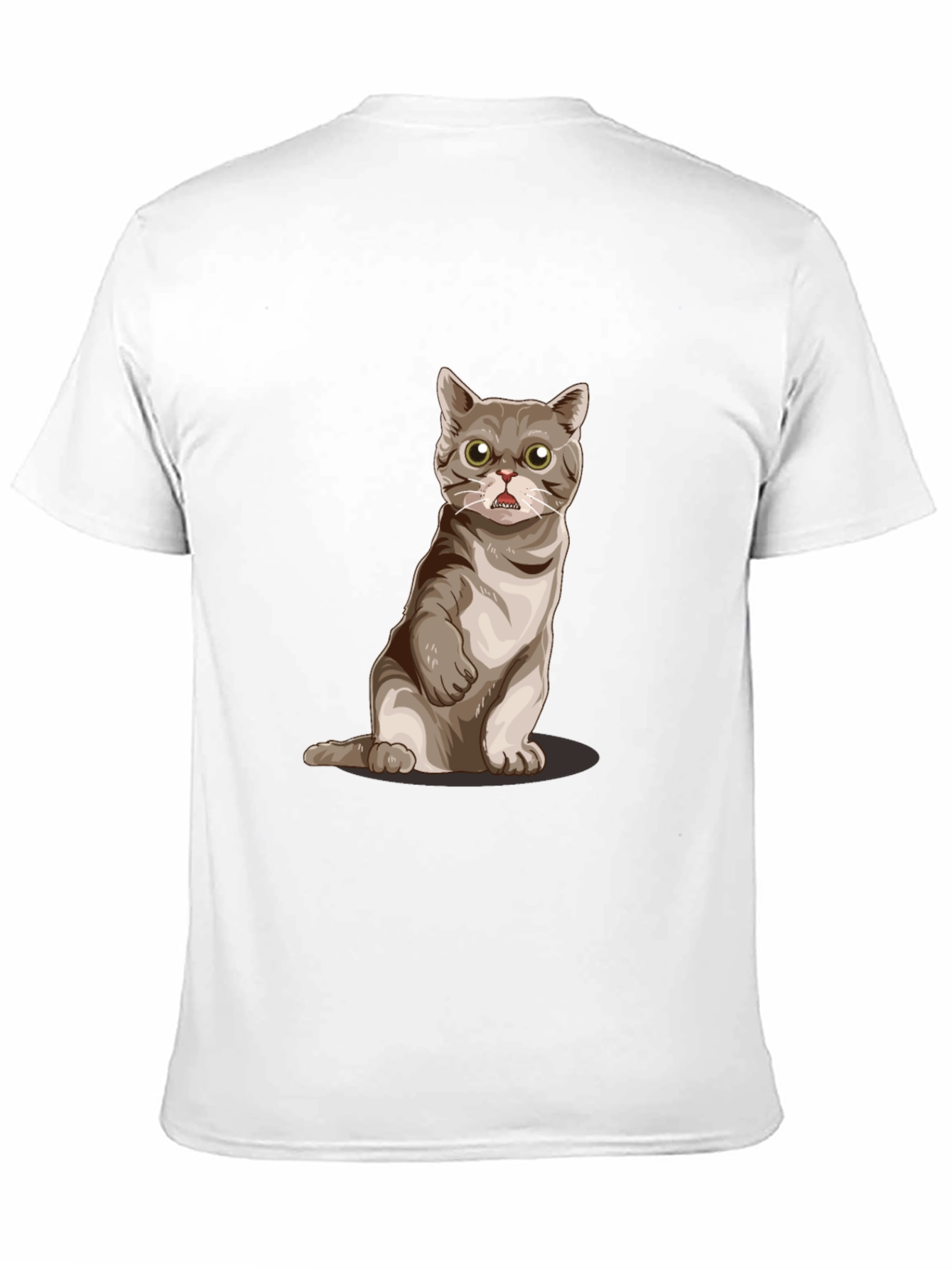Funny Cat Graphic Tee - Black Cotton Comfort