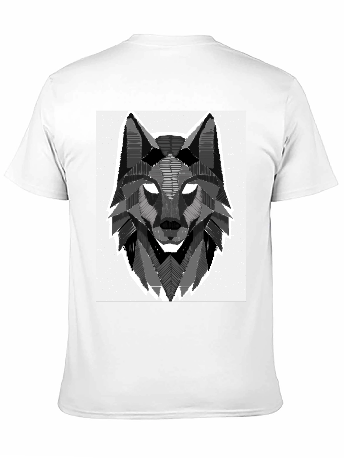 Geometric Wolf Graphic Tee - Stylish Black T-Shirt
