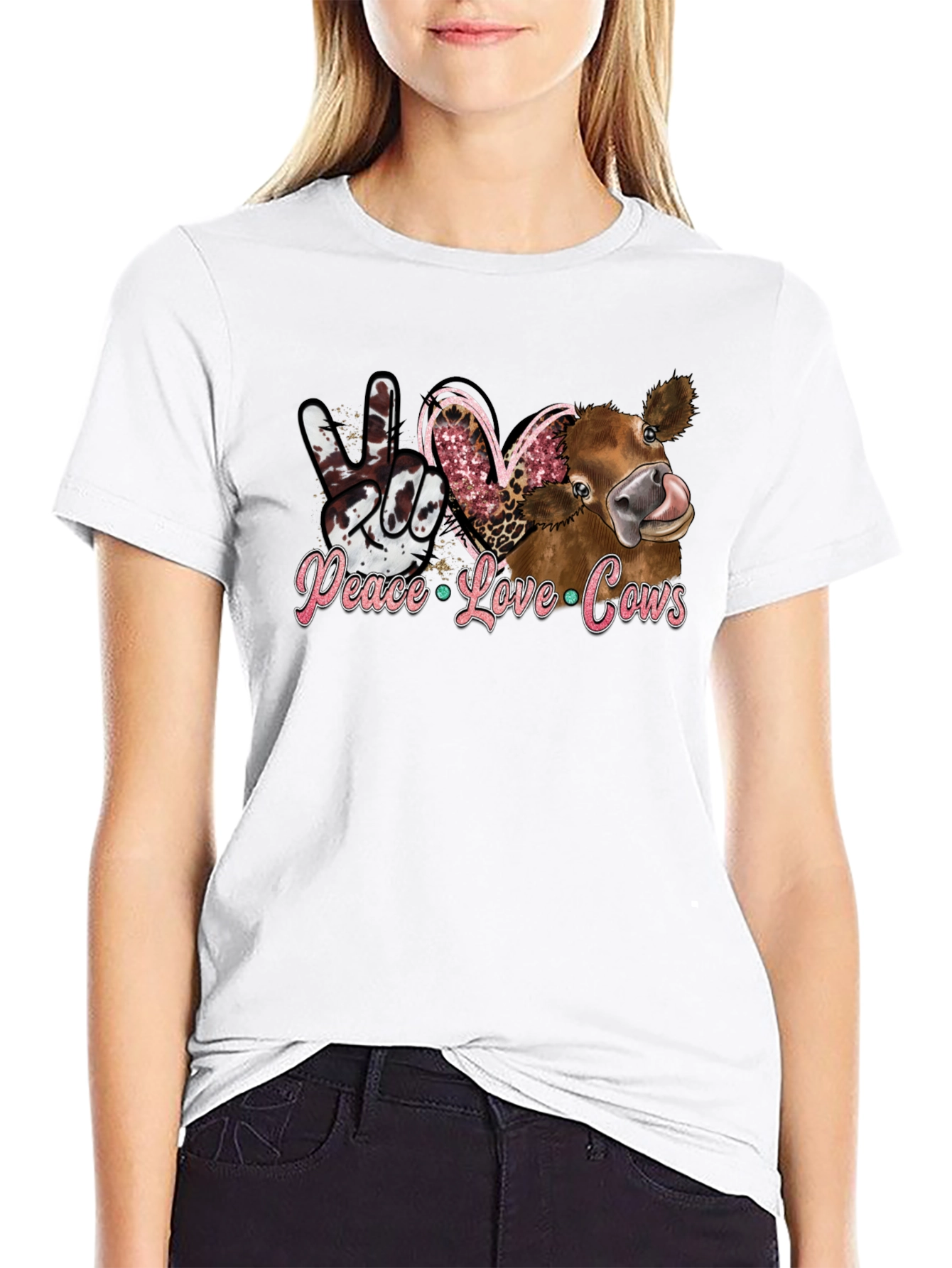 Peace Love Cows Graphic Tee