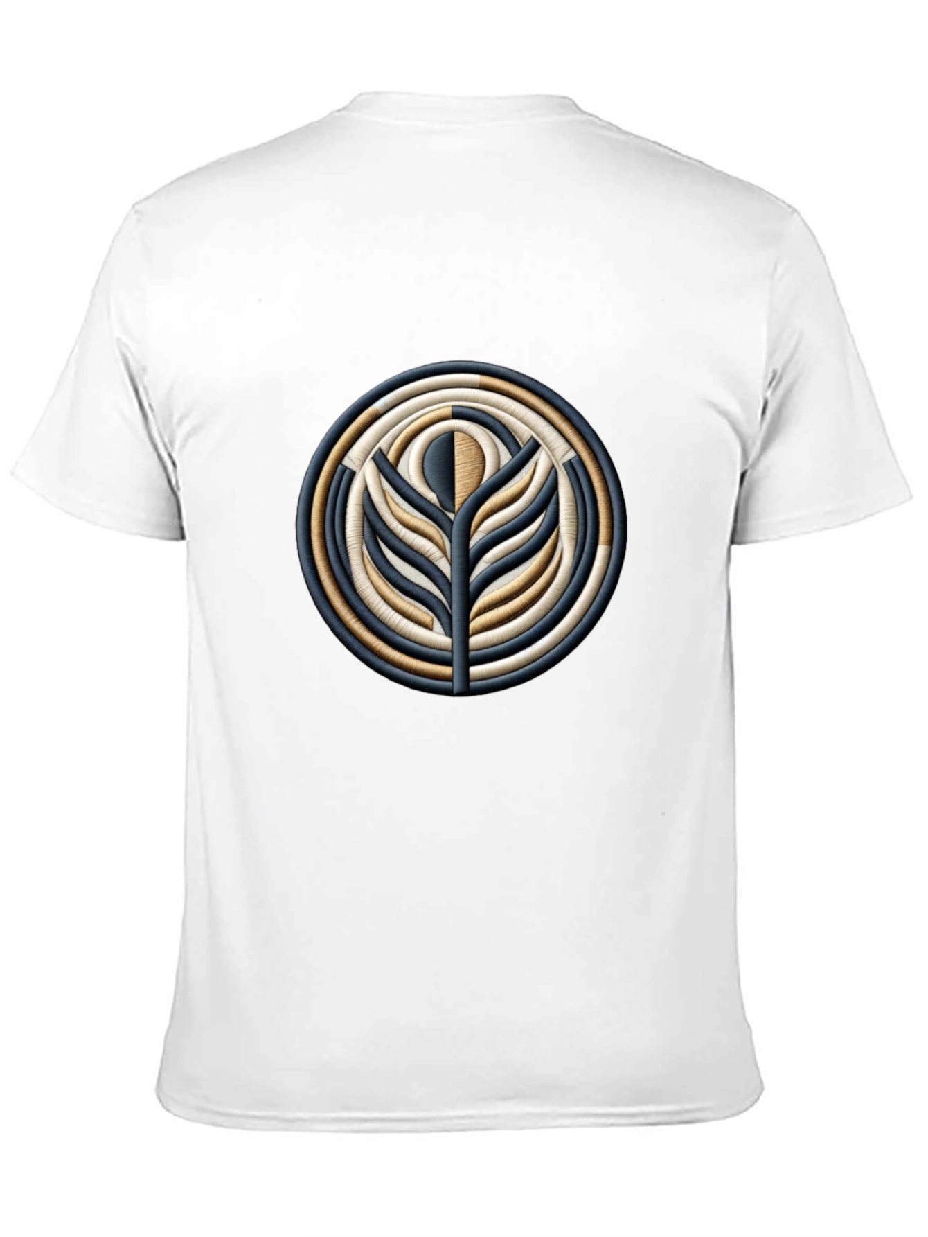 Embroidered Floral Medallion Black T-Shirt