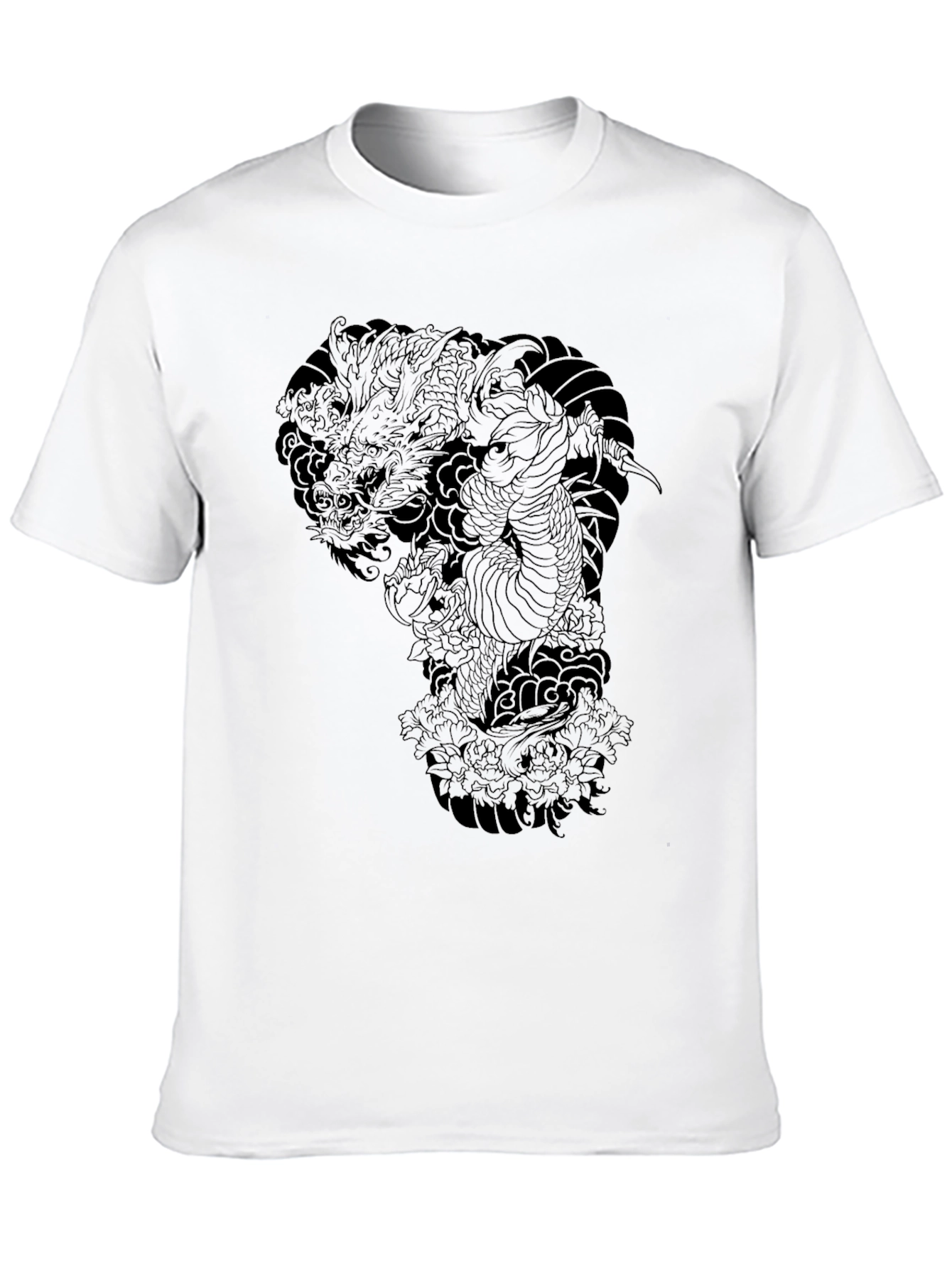 Dragon Graphic Print Black T-Shirt