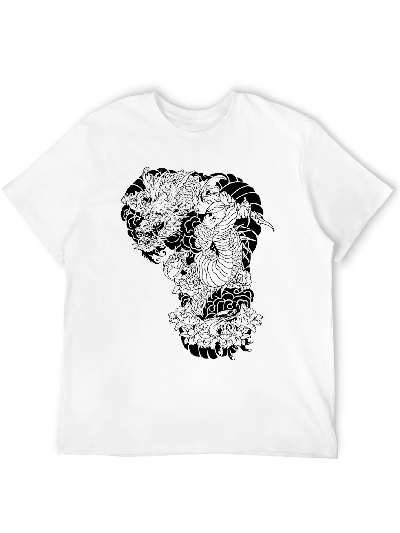 Dragon Graphic Print Black T-Shirt