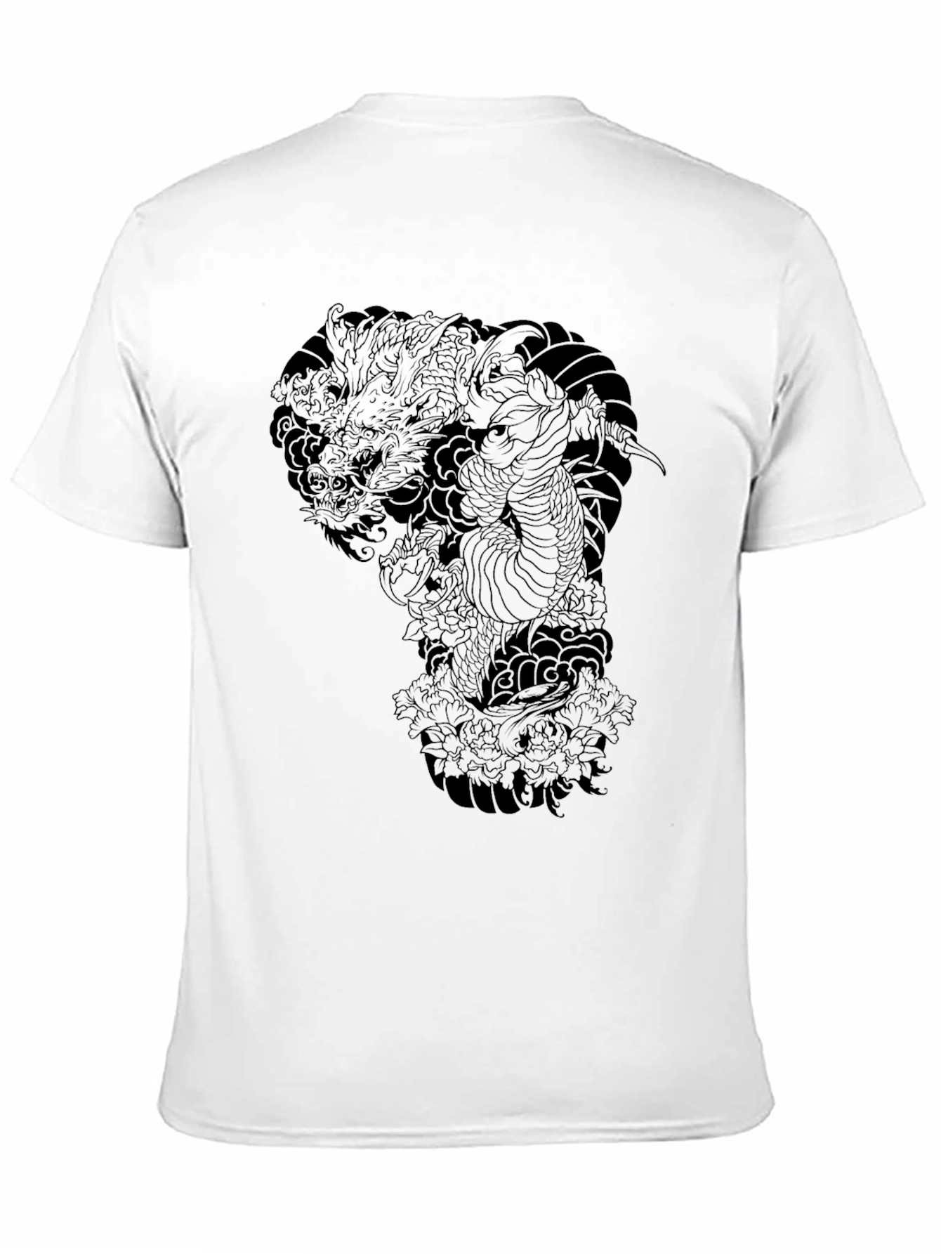 Dragon Graphic Print Black T-Shirt