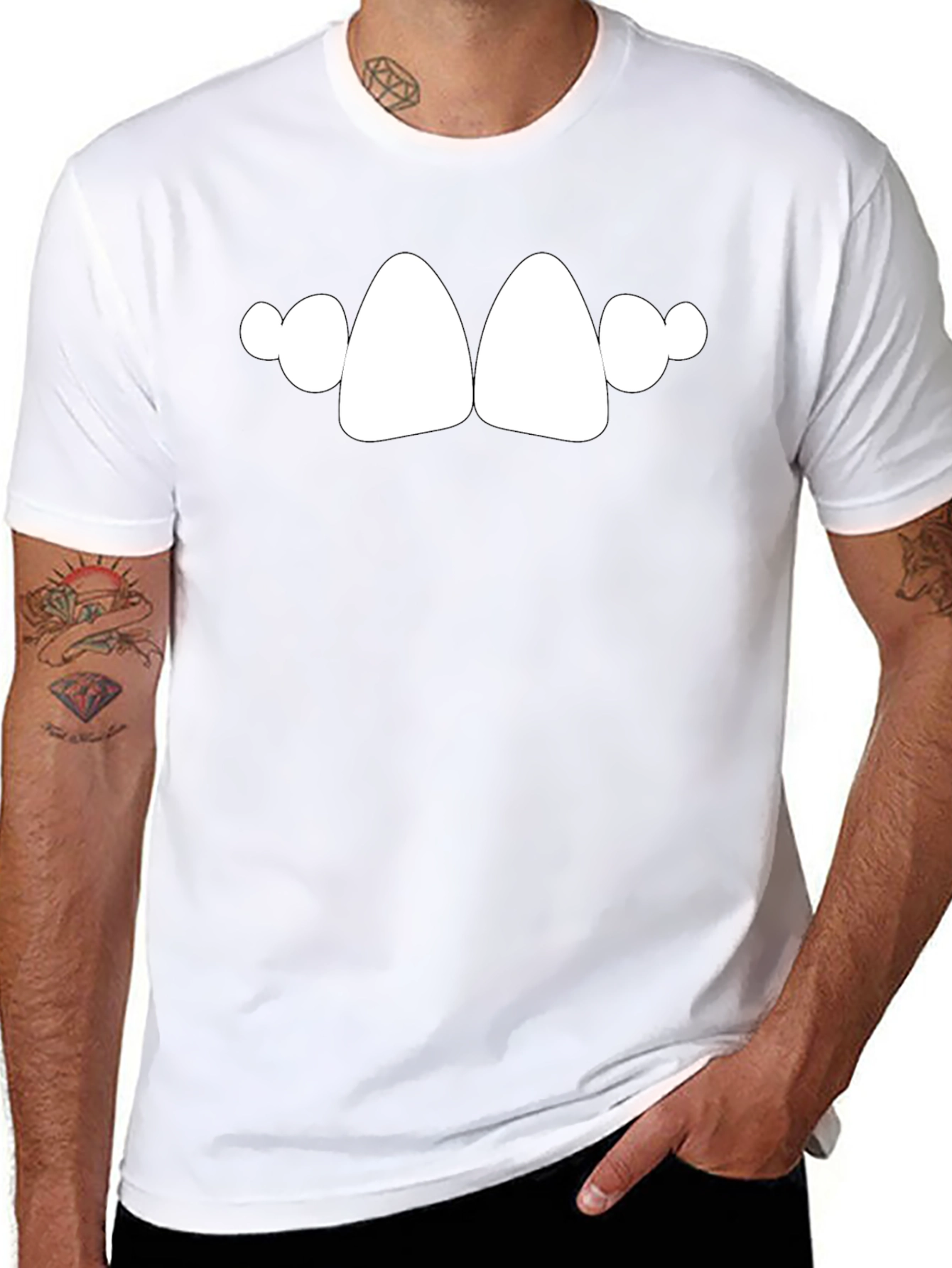 Funny Teeth Graphic Black T-Shirt