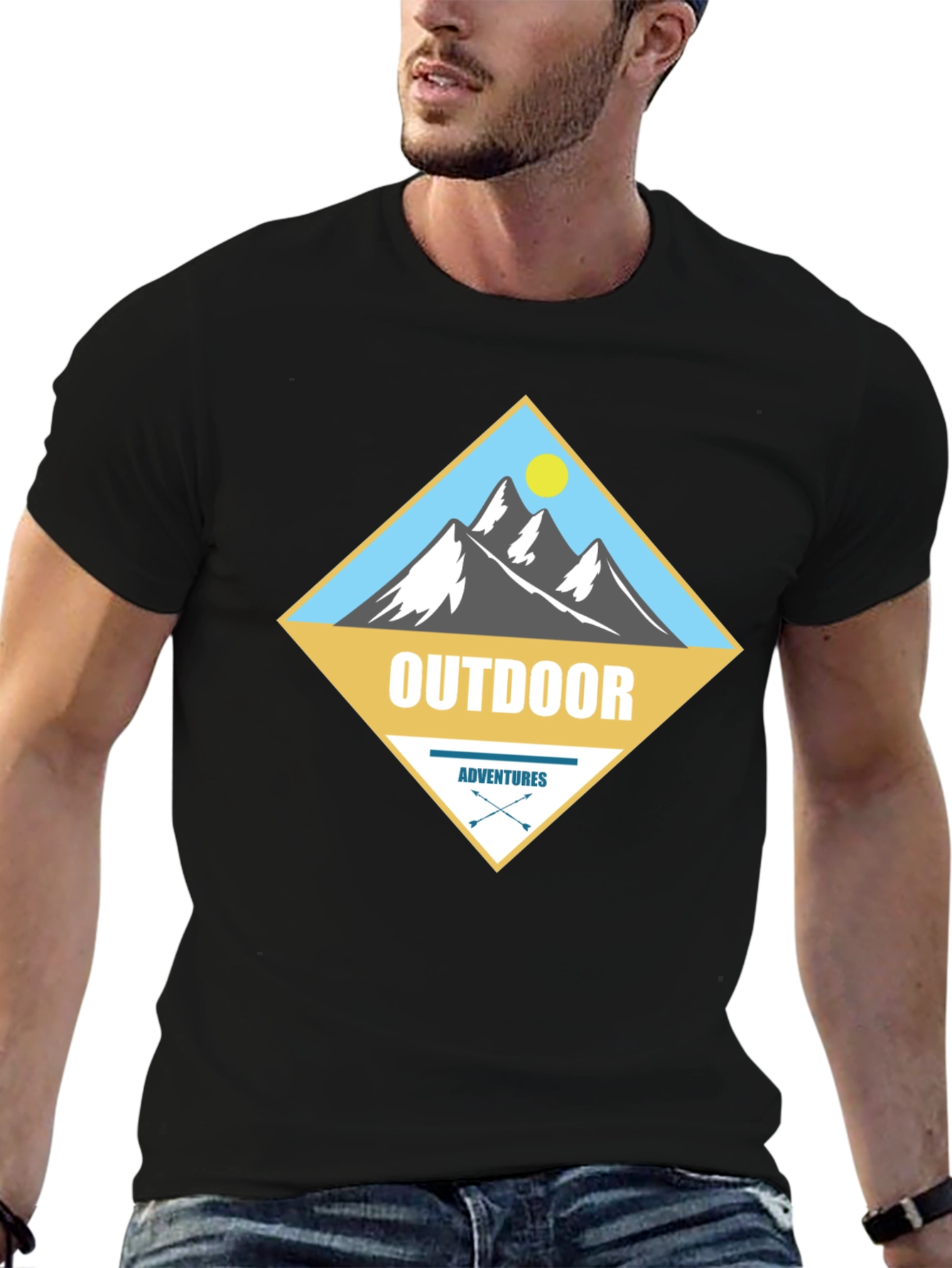 Outdoor Adventures Graphic Tee - Mens Black T-Shirt