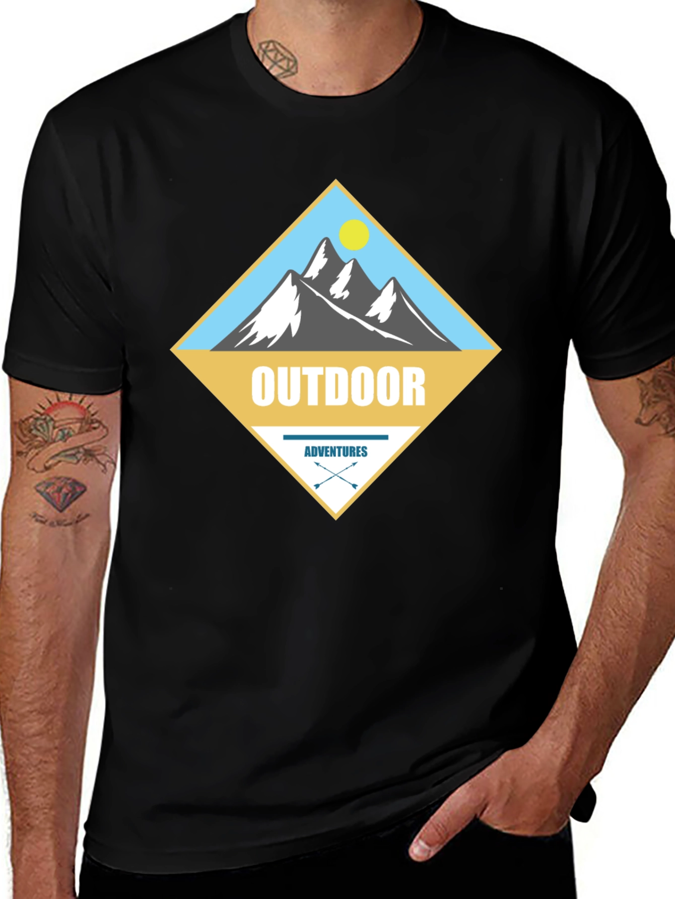 Outdoor Adventures Graphic Tee - Mens Black T-Shirt