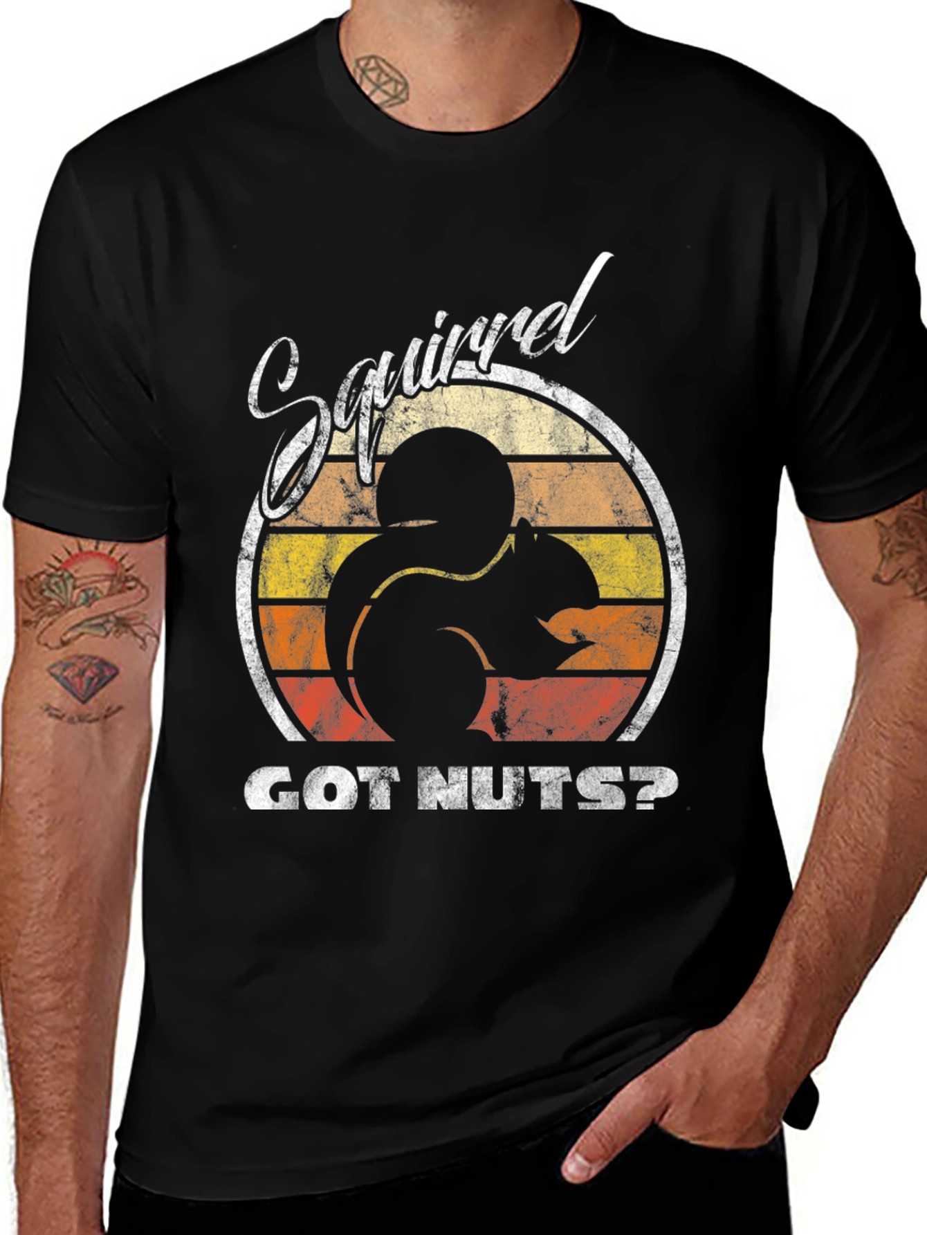 Squirrel GOT NUTS? Black T-Shirt