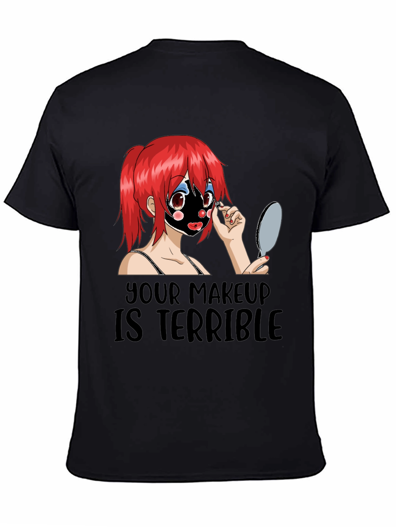 Terrible Makeup Anime Girl Graphic Tee