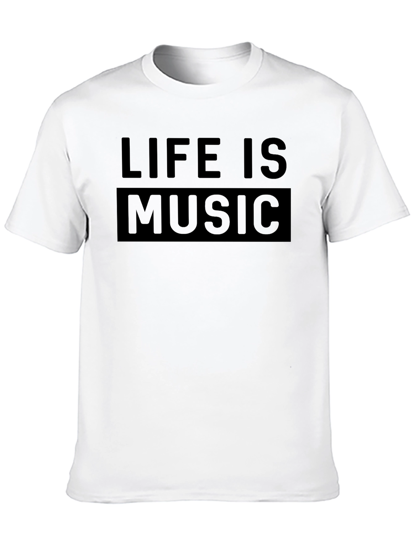 Life Is Music Graphic T-Shirt - Black Cotton Tee