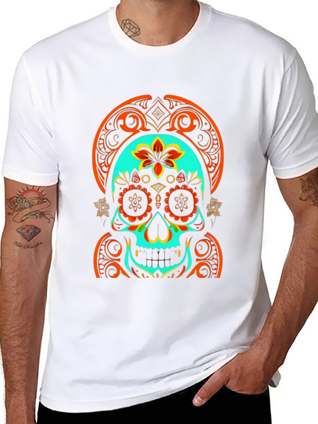 Day of the Dead Skull Graphic Tee