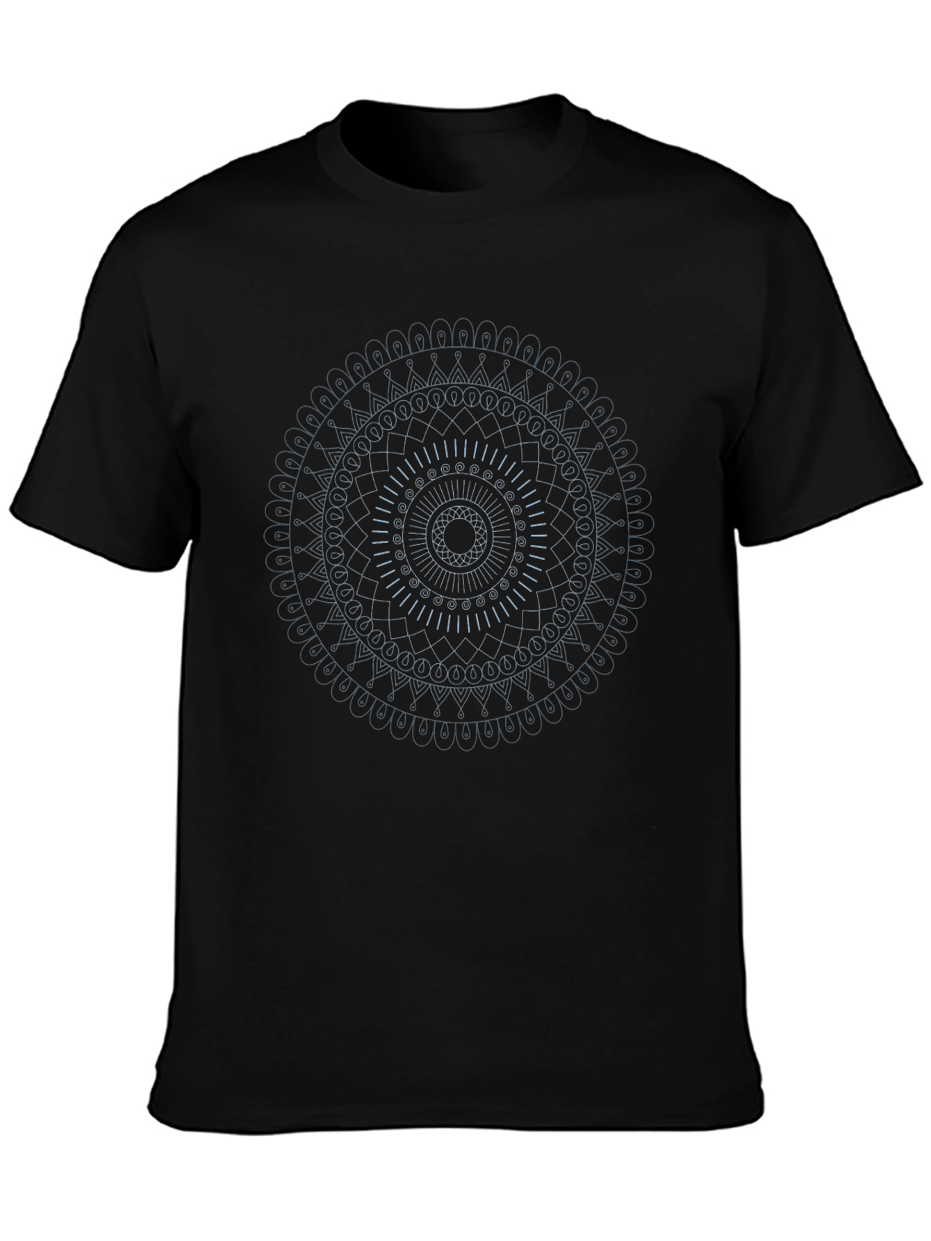 Geometric Mandala Graphic Tee - Stylish Black T-Shirt