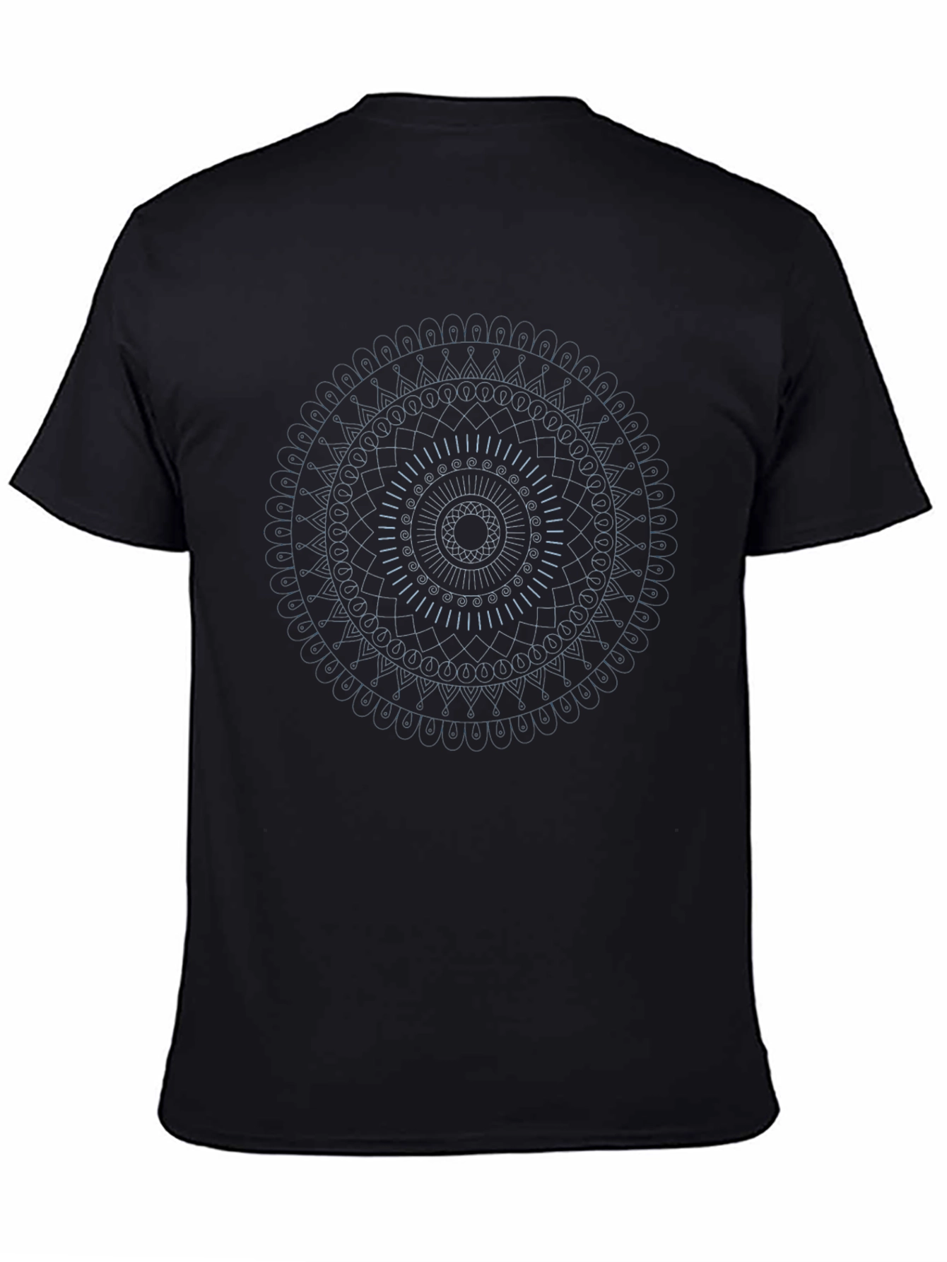 Geometric Mandala Graphic Tee - Stylish Black T-Shirt