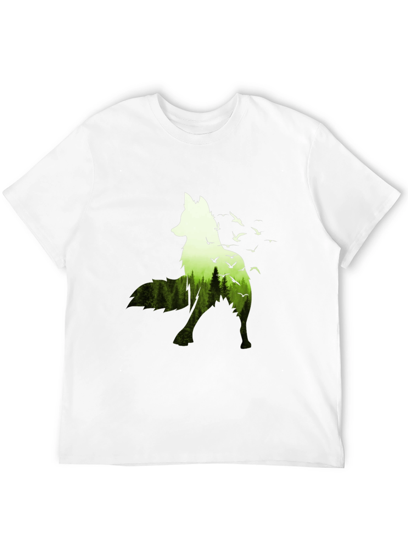 Nature Wolf Graphic Tee - Mens Black T-Shirt