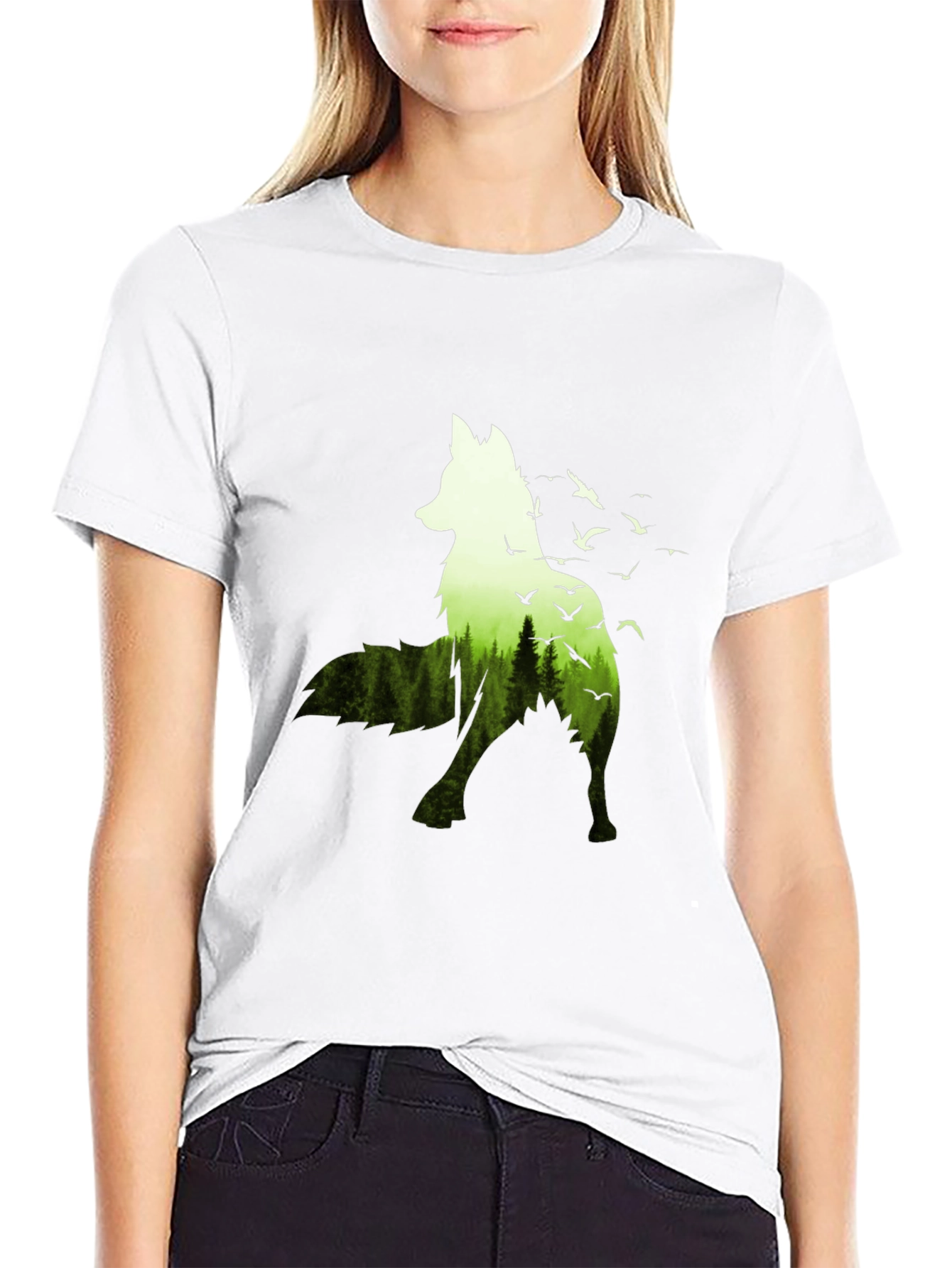 Nature Wolf Graphic Tee - Mens Black T-Shirt