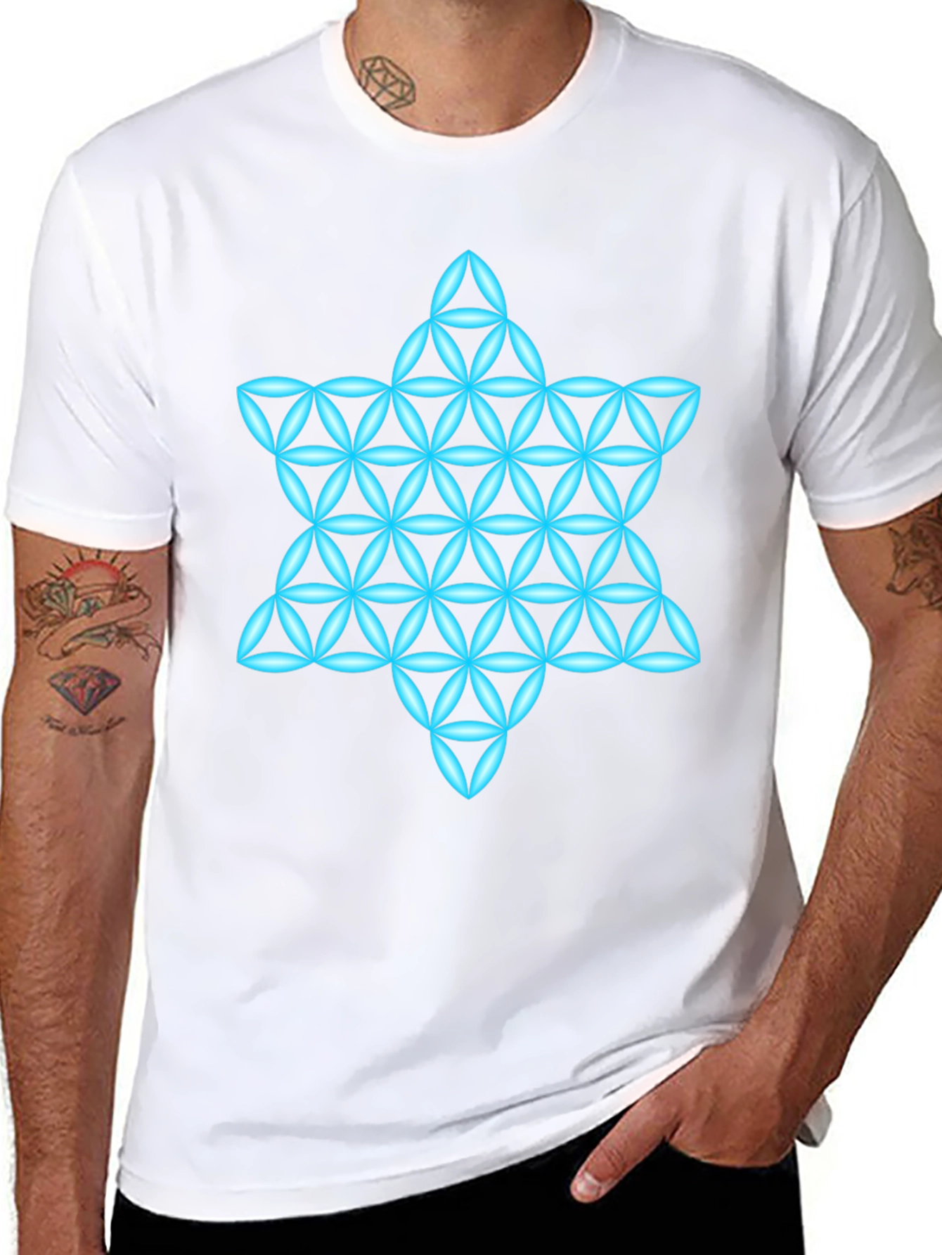 Geometric Star T-Shirt - Mens Black Graphic Tee