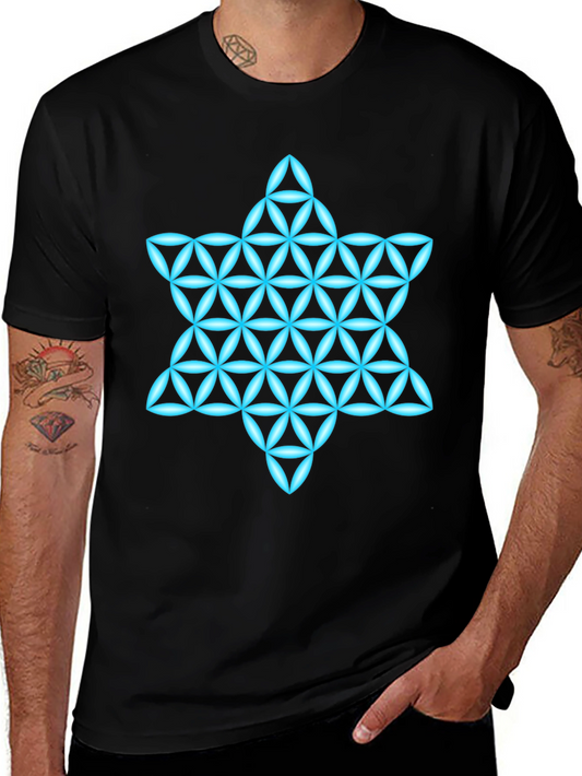 Geometric Star T-Shirt - Mens Black Graphic Tee