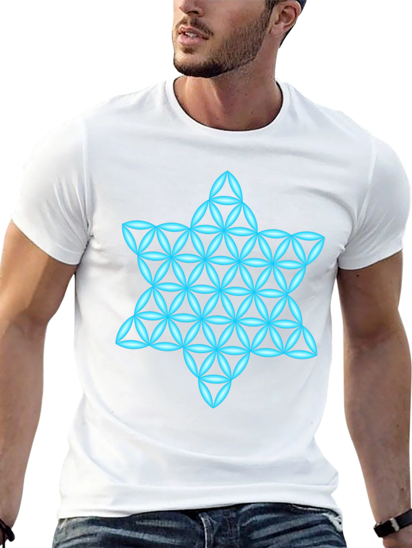 Geometric Star T-Shirt - Mens Black Graphic Tee