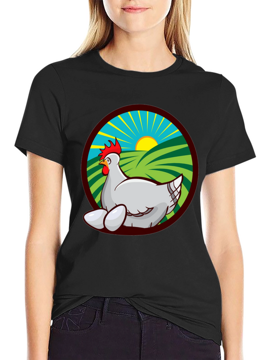 Chicken and Eggs Graphic Tee - Farm Fresh Design