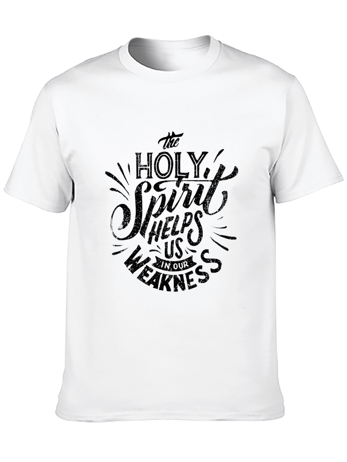 Holy Spirit Helps Mens Black Graphic T-Shirt