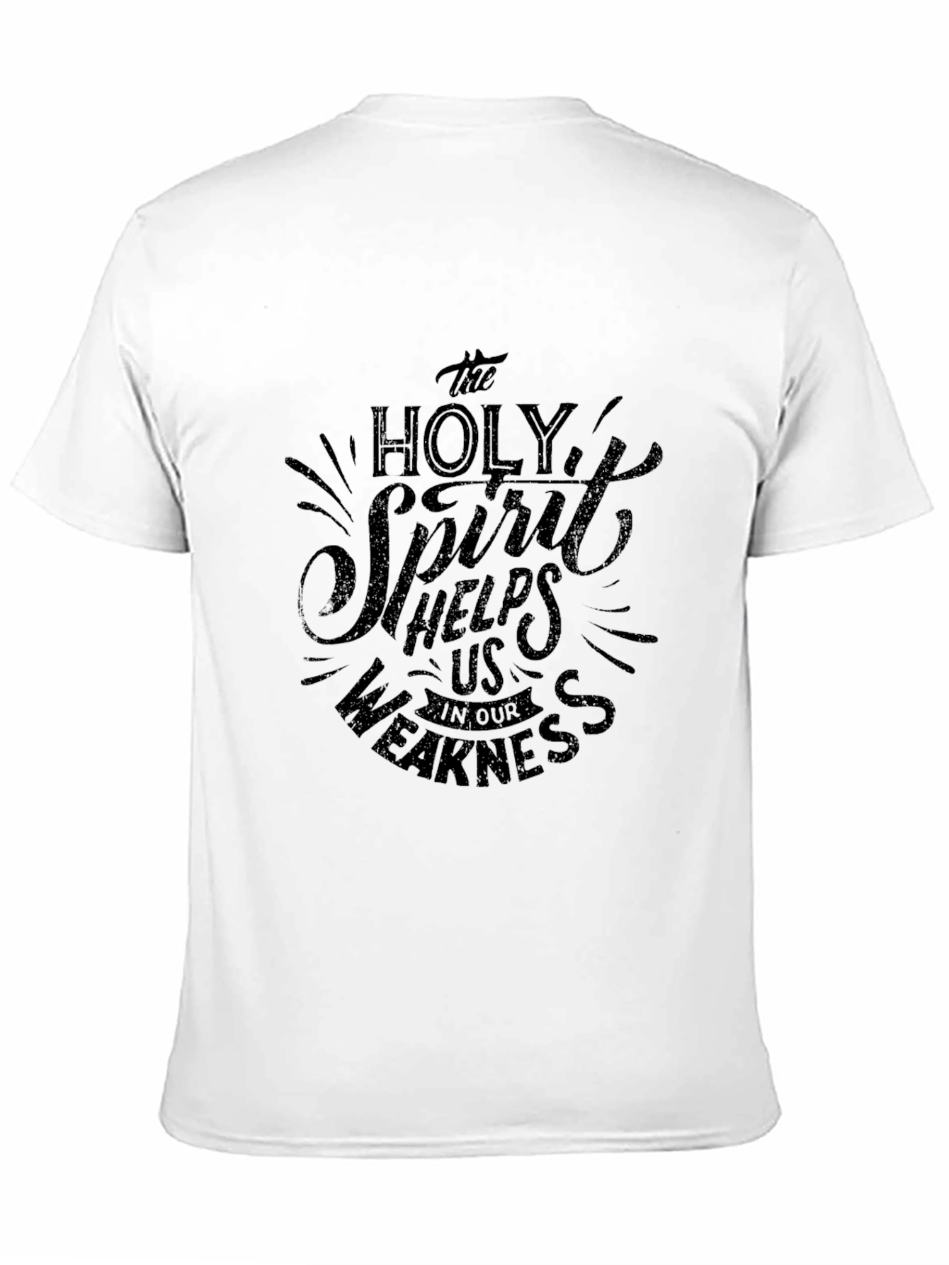 Holy Spirit Helps Mens Black Graphic T-Shirt