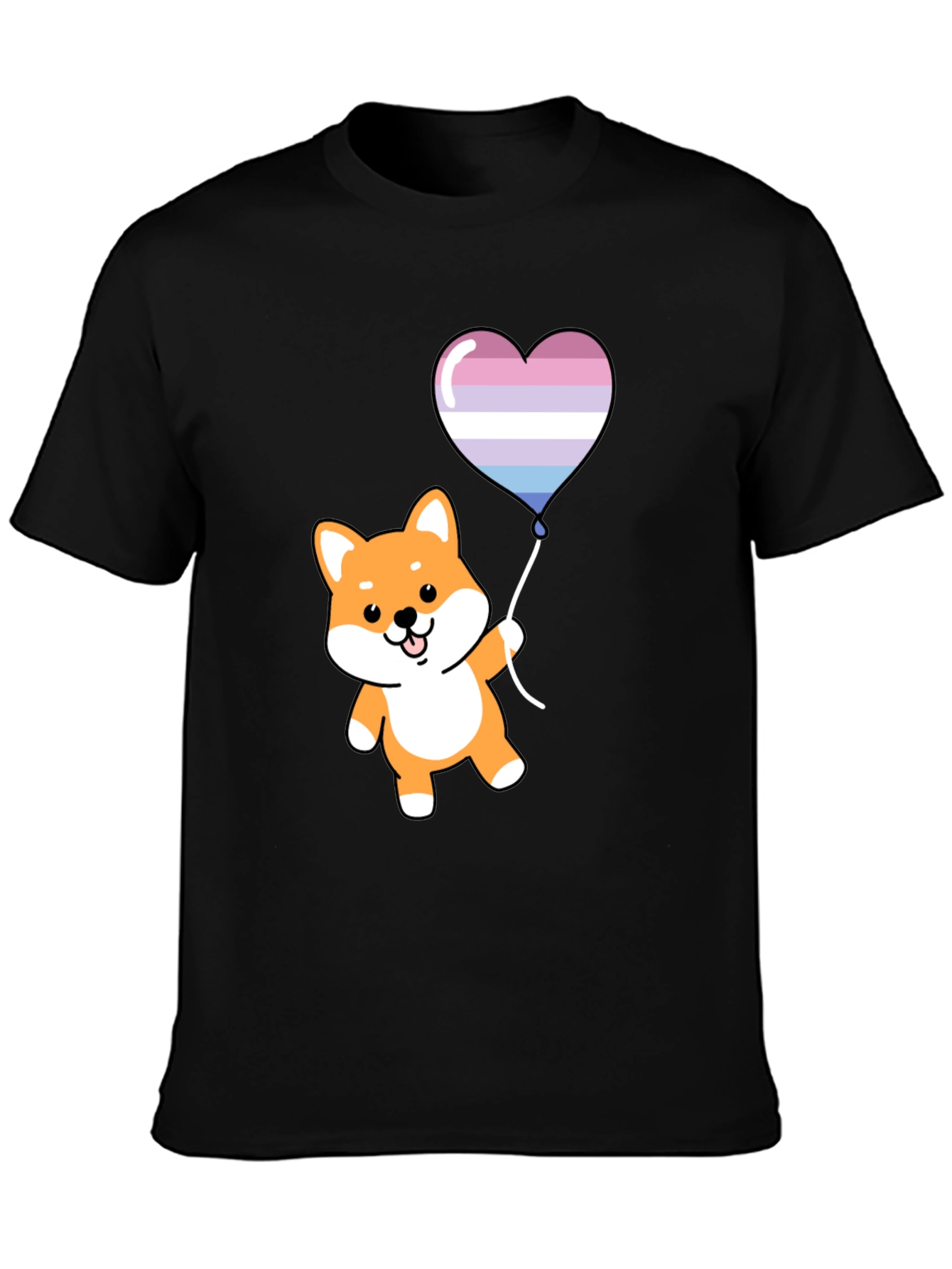 Shiba Inu Heart Balloon Graphic Tee