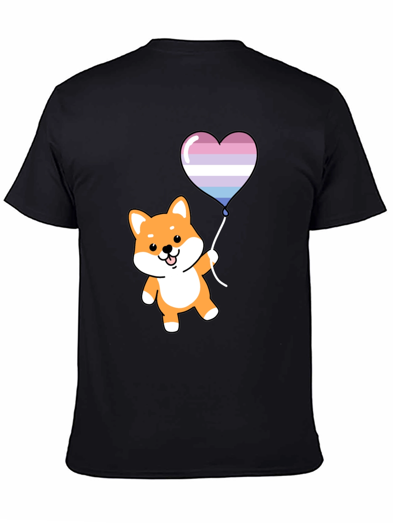 Shiba Inu Heart Balloon Graphic Tee