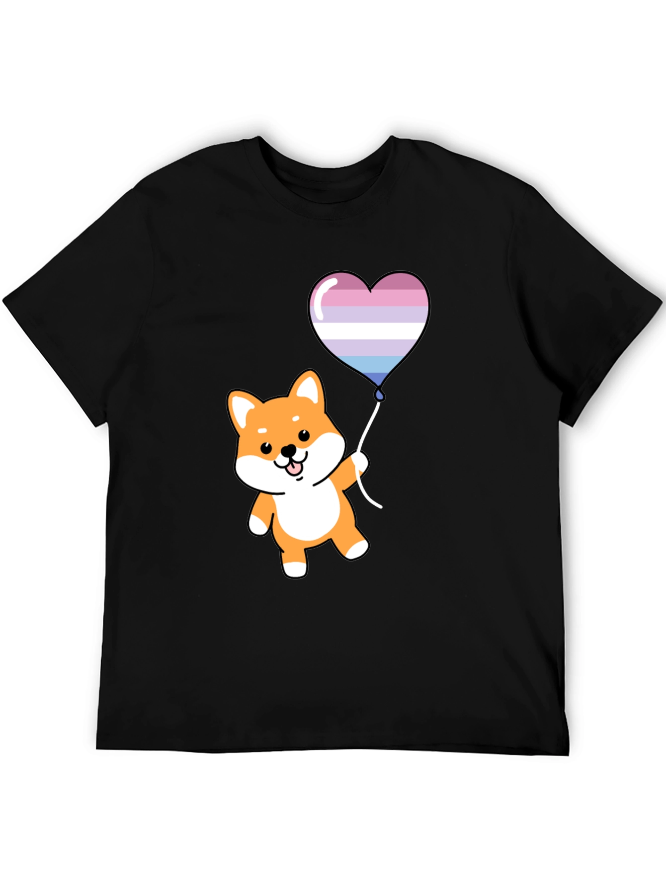 Shiba Inu Heart Balloon Graphic Tee