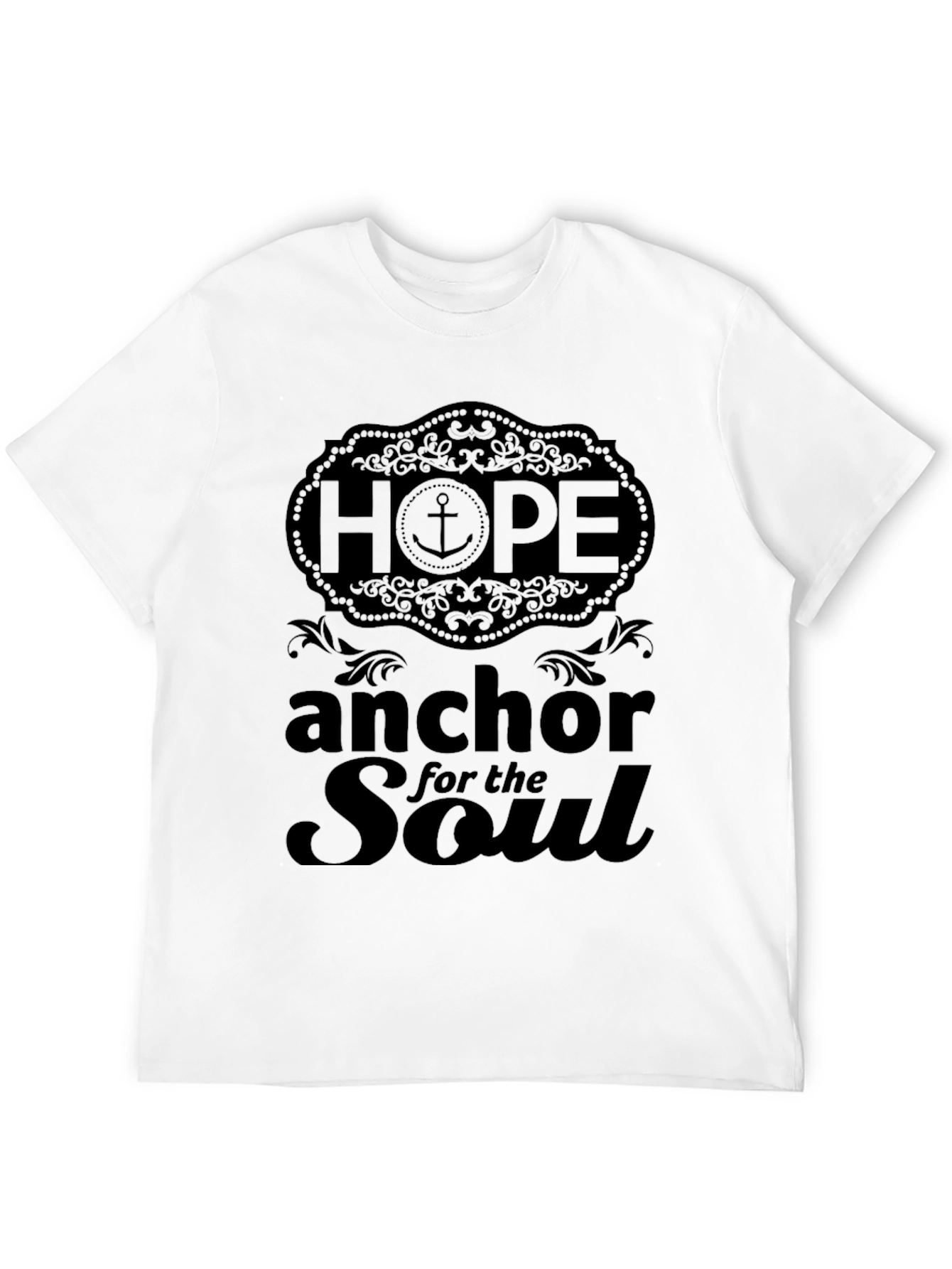 Hope Anchor Soul Black Graphic T-Shirt