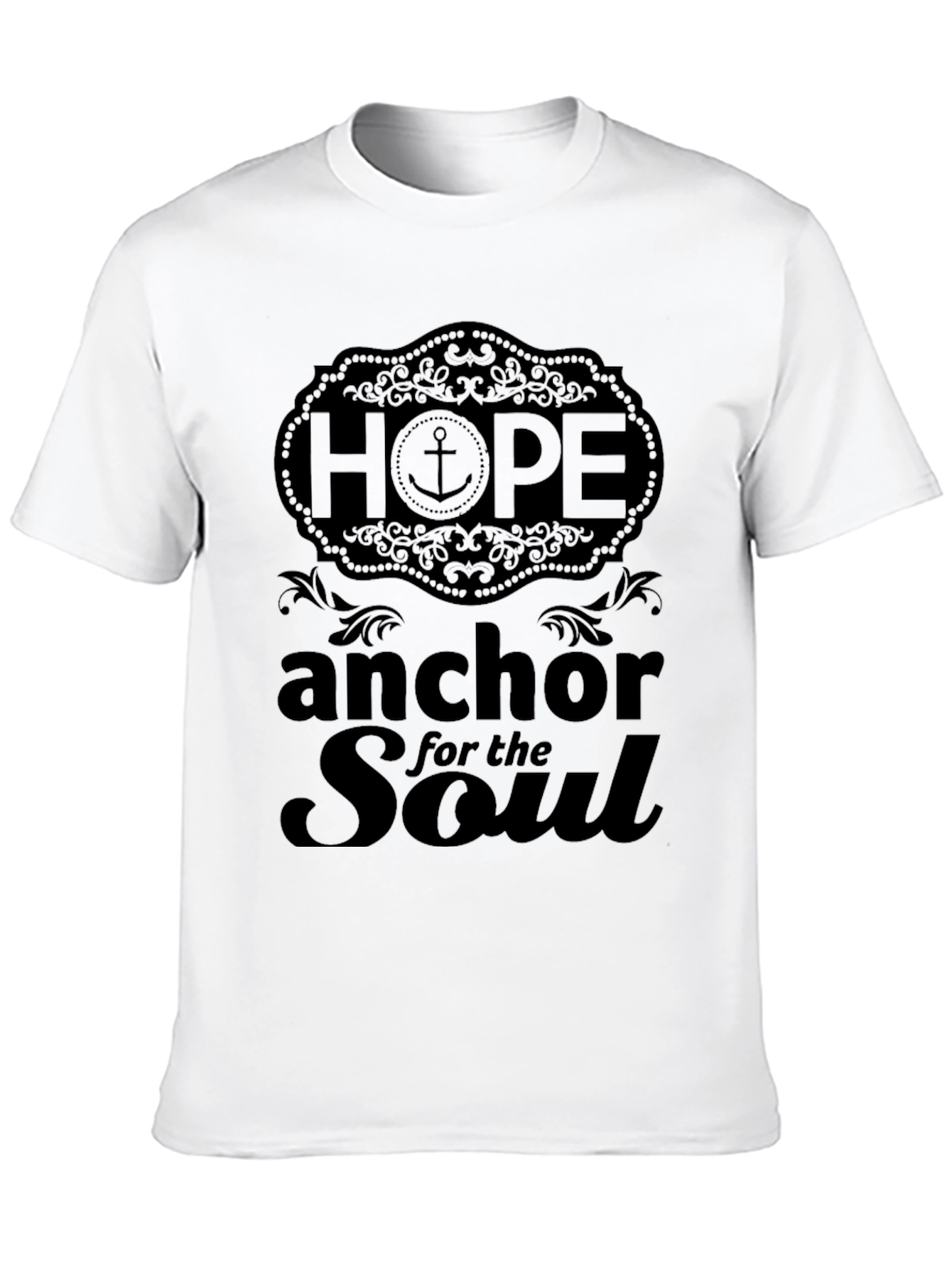 Hope Anchor Soul Black Graphic T-Shirt