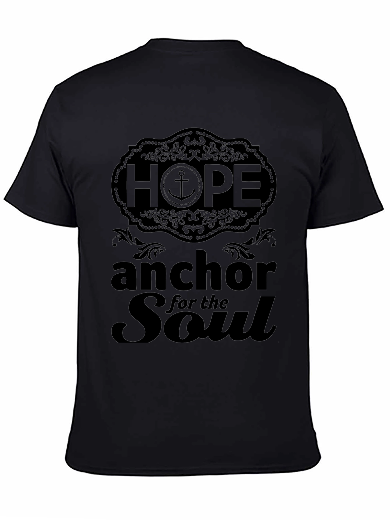 Hope Anchor Soul Black Graphic T-Shirt