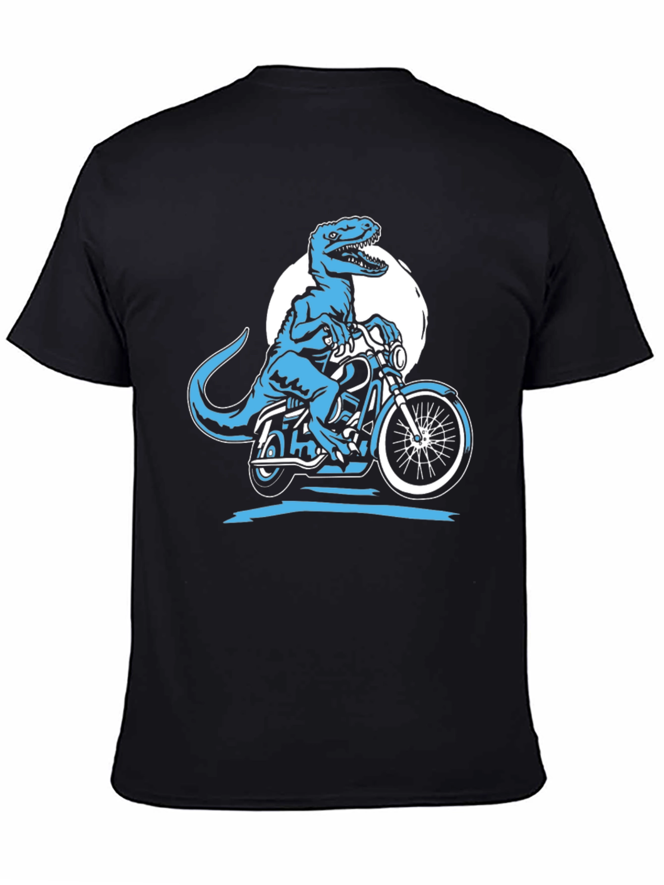 Dino Rider Graphic Tee - Black Cotton T-Shirt