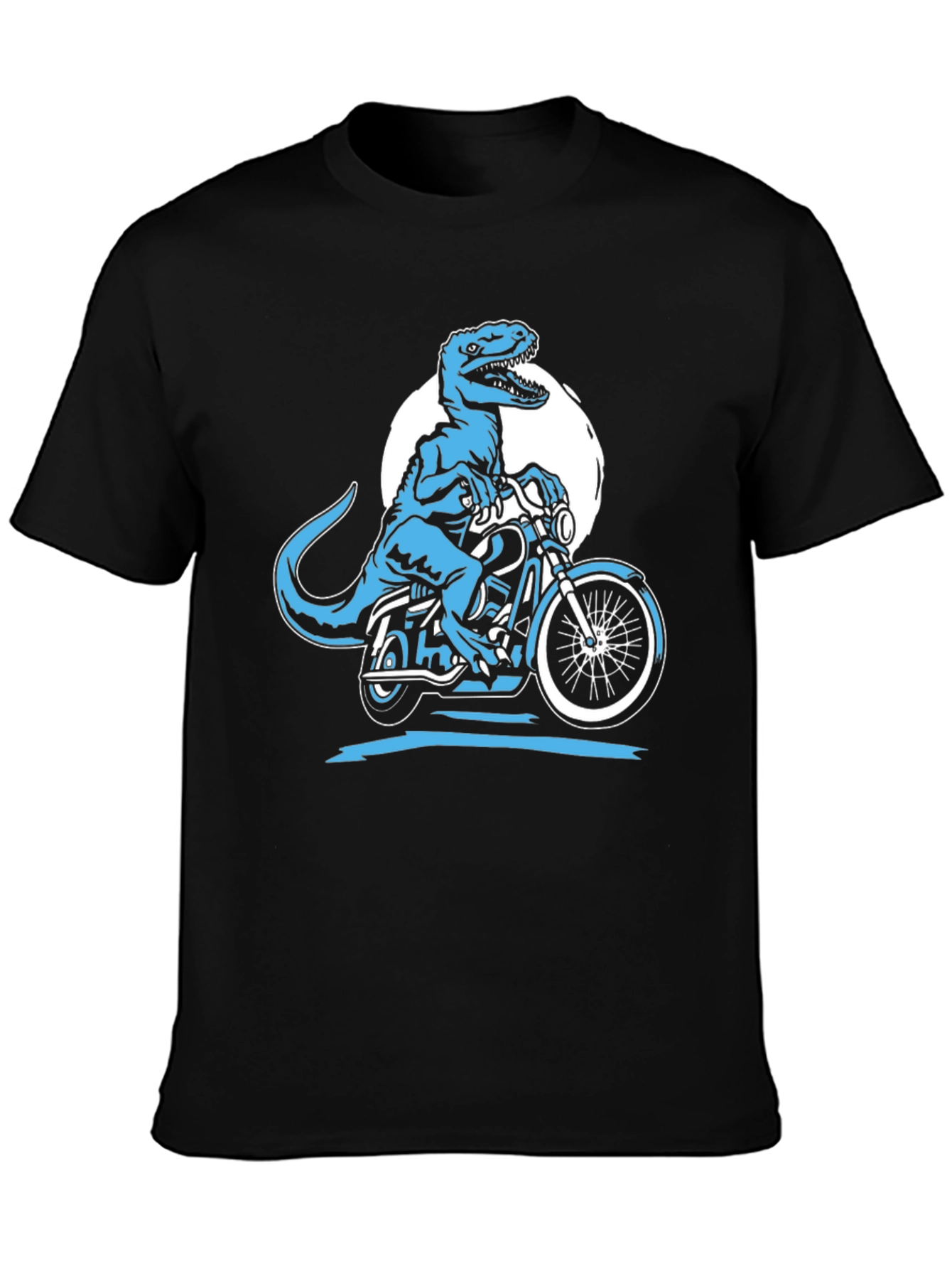 Dino Rider Graphic Tee - Black Cotton T-Shirt