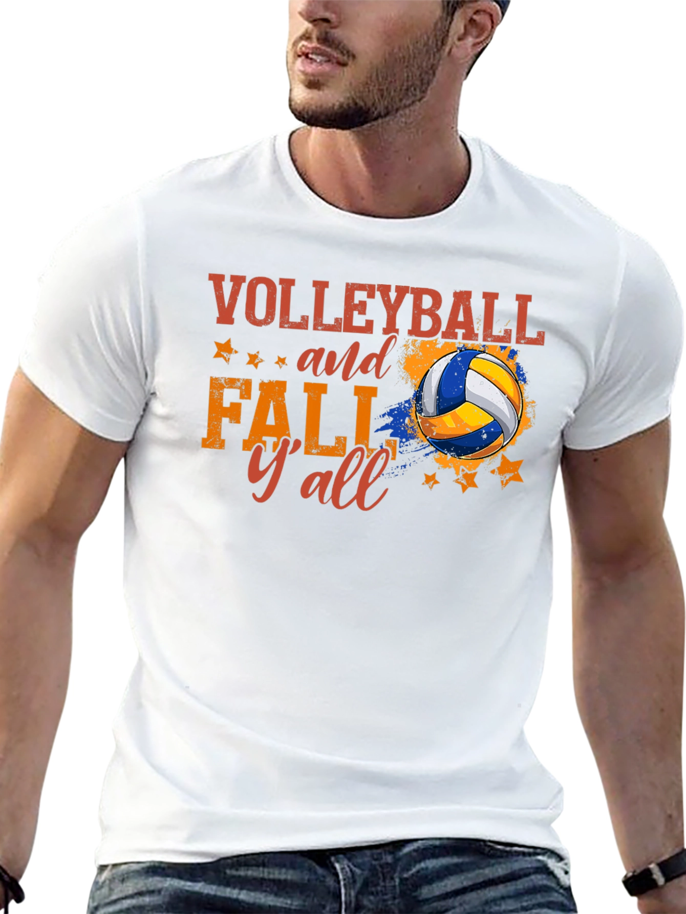 Volleyball and Fall Yall Graphic Tee