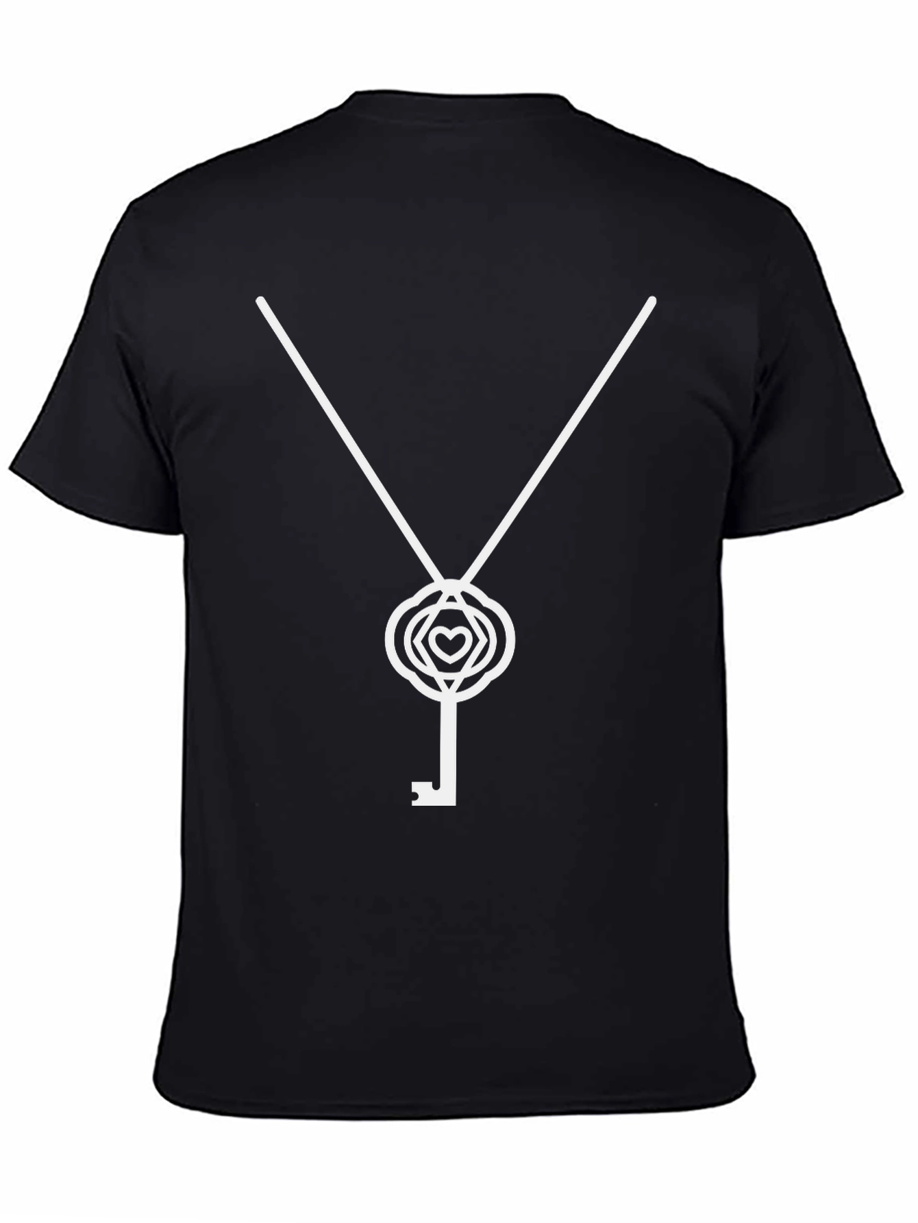 Heart Key Graphic Tee - Stylish Black T-Shirt