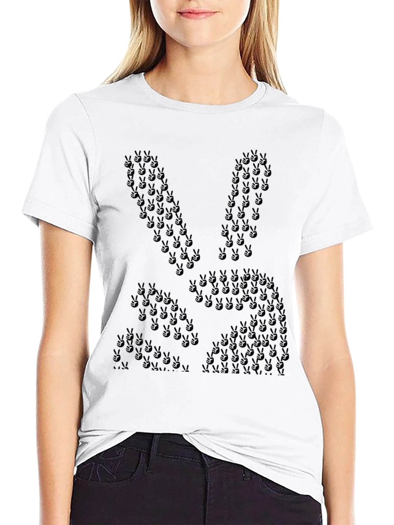 Peace Sign Bunny Graphic Tee