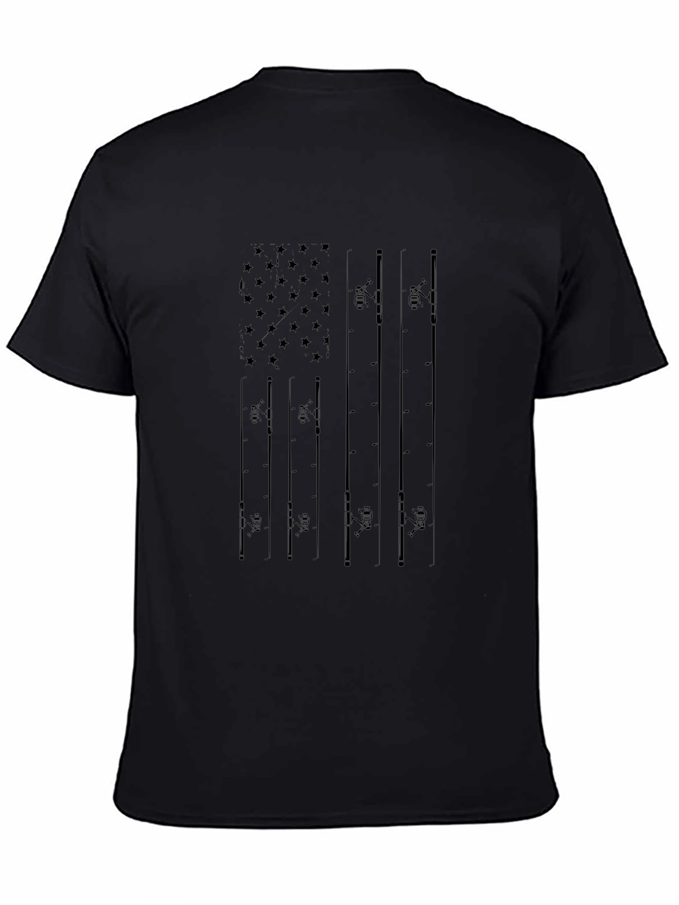 Fishing Rod American Flag Graphic Tee