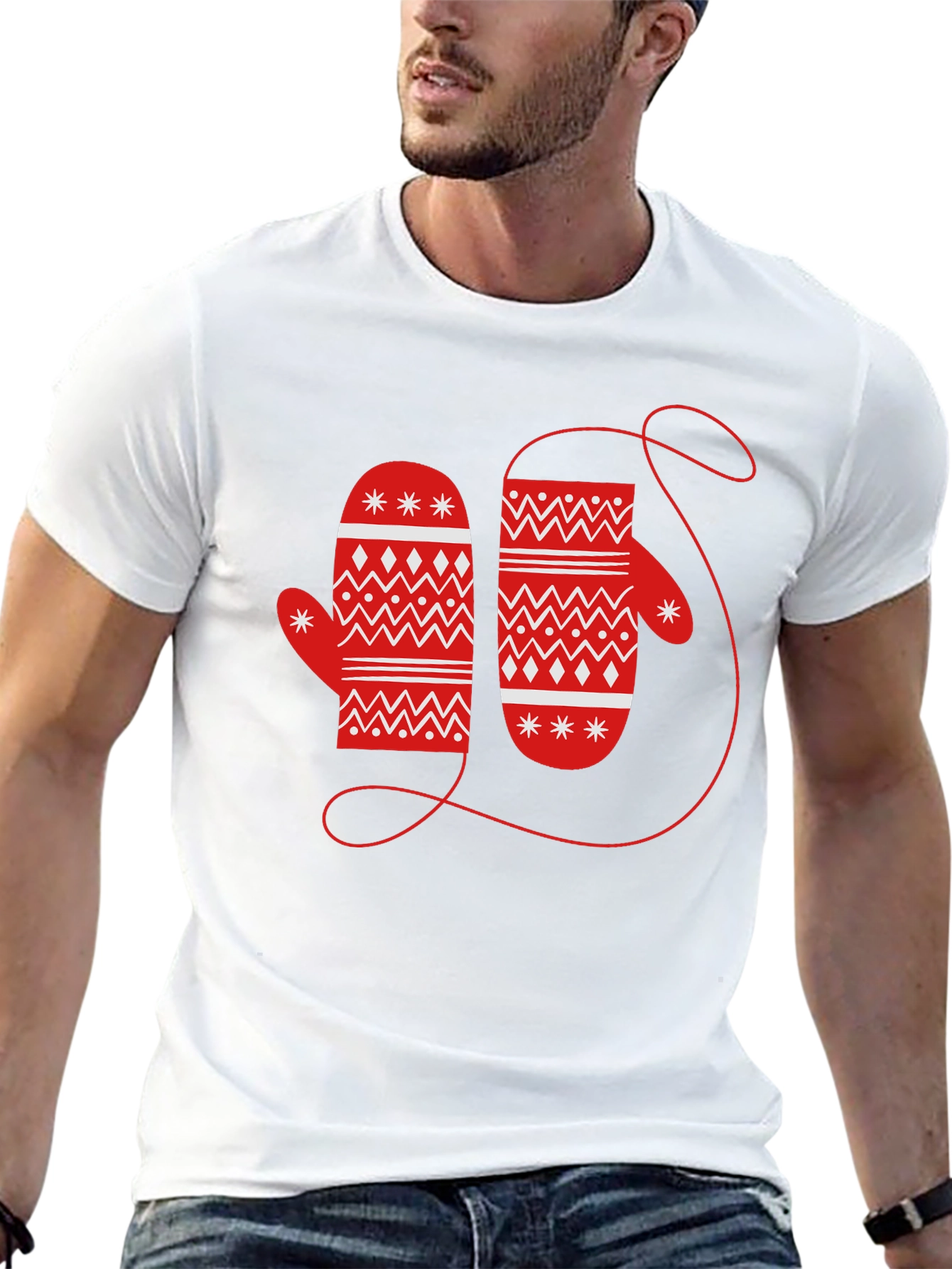 Festive Mitten Graphic Tee - Holiday Cheer