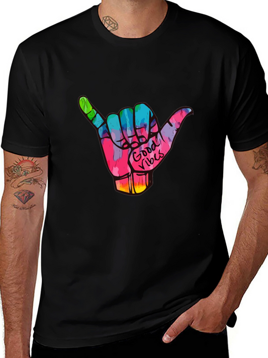 Good Vibes Shaka Hand Graphic Tee - Black