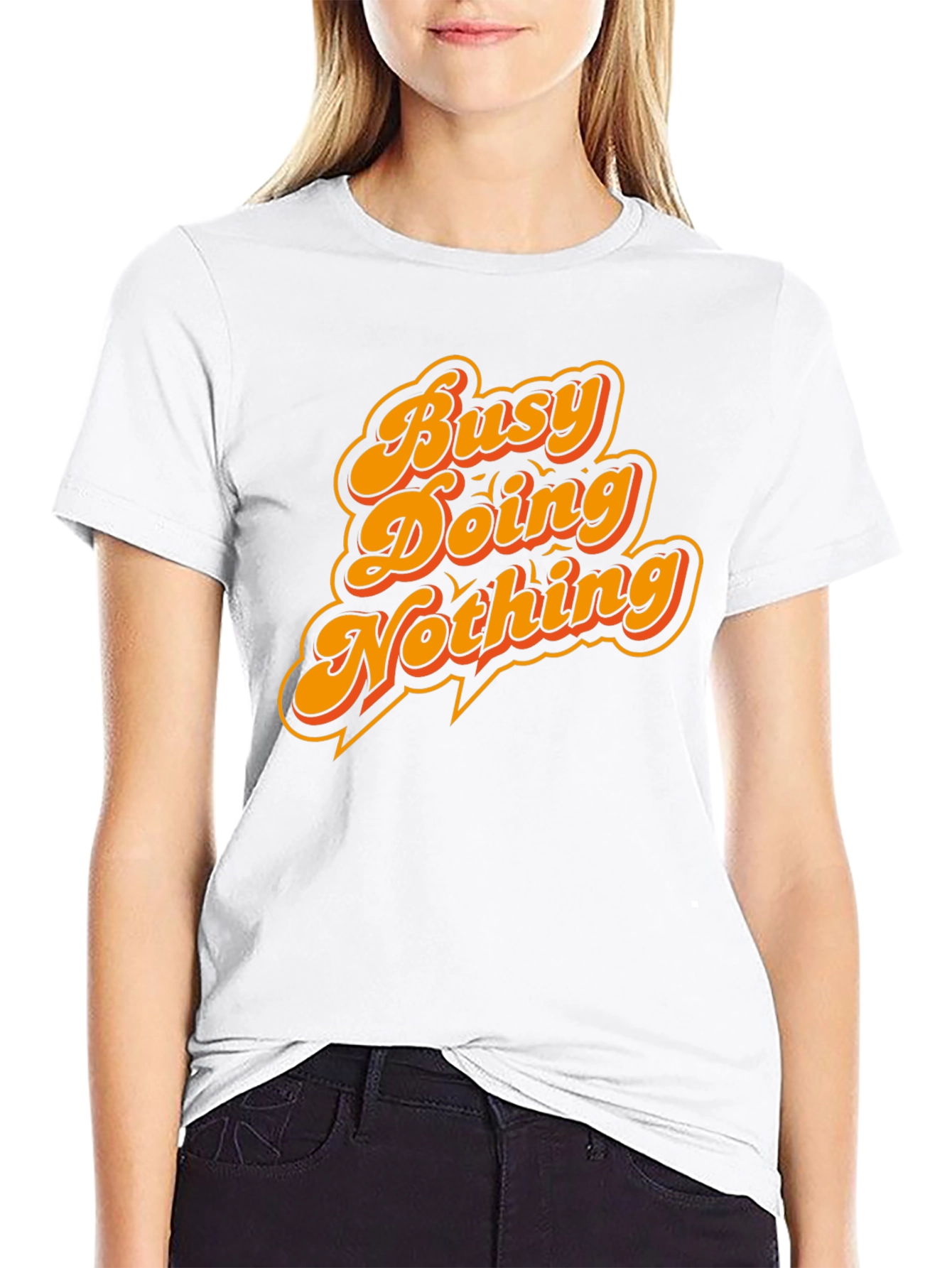 Busy Doing Nothing Graphic Tee - Casual Black T-Shirt