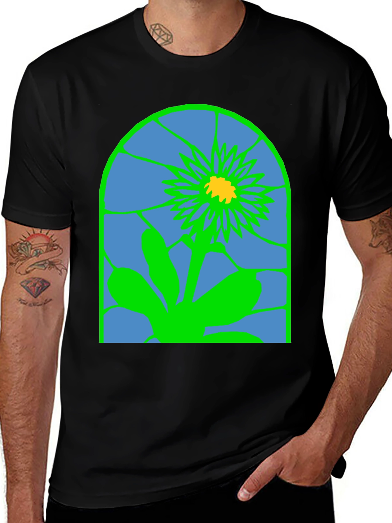 Abstract Floral Graphic Tee - Modern Art Shirt
