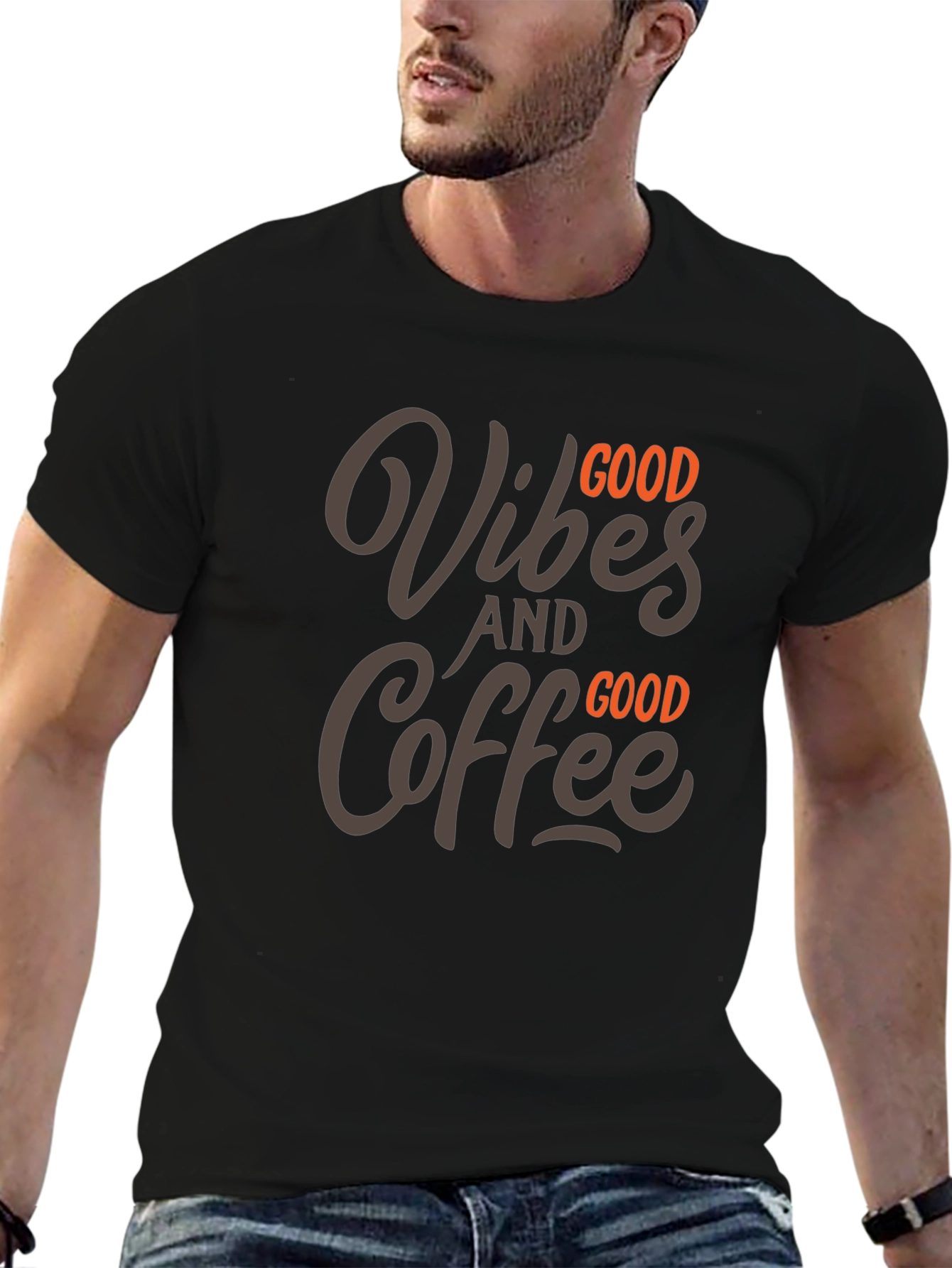 Good Vibes & Coffee Graphic Tee - Black