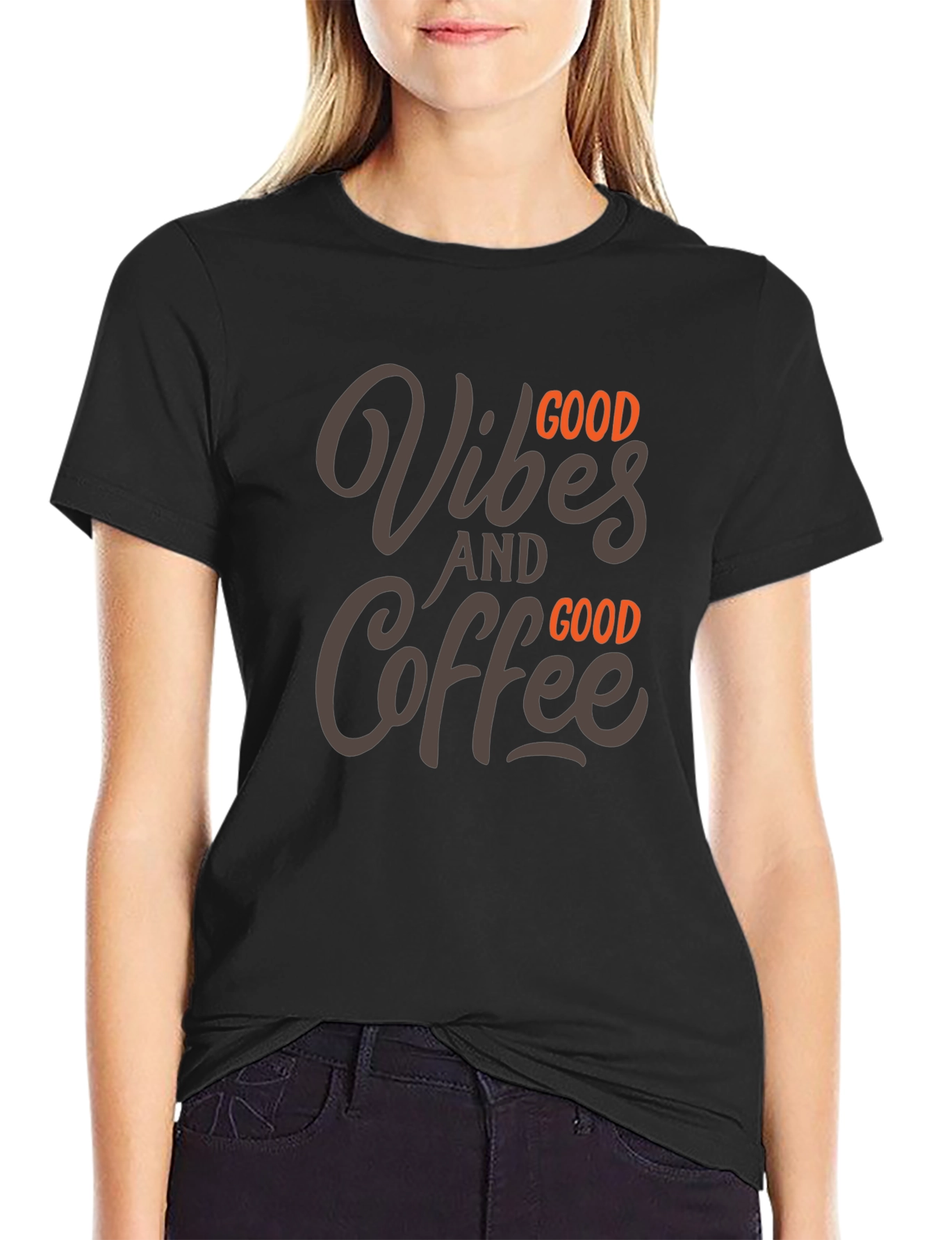 Good Vibes & Coffee Graphic Tee - Black