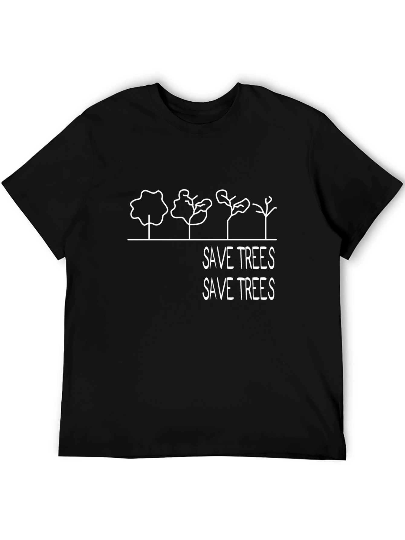 Save Trees Graphic T-Shirt - Black Cotton Tee