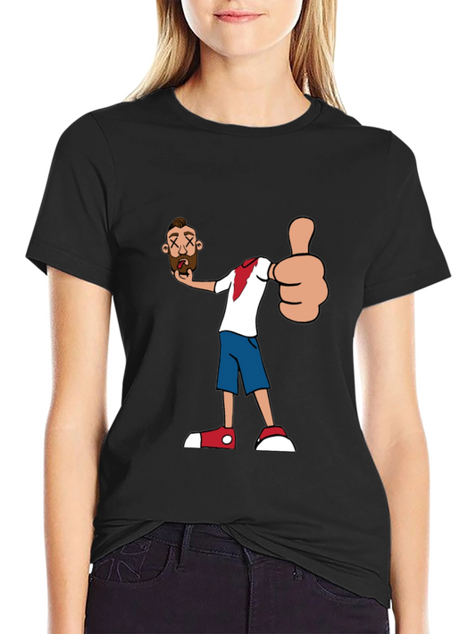 Funny Cartoon Head T-Shirt - Black