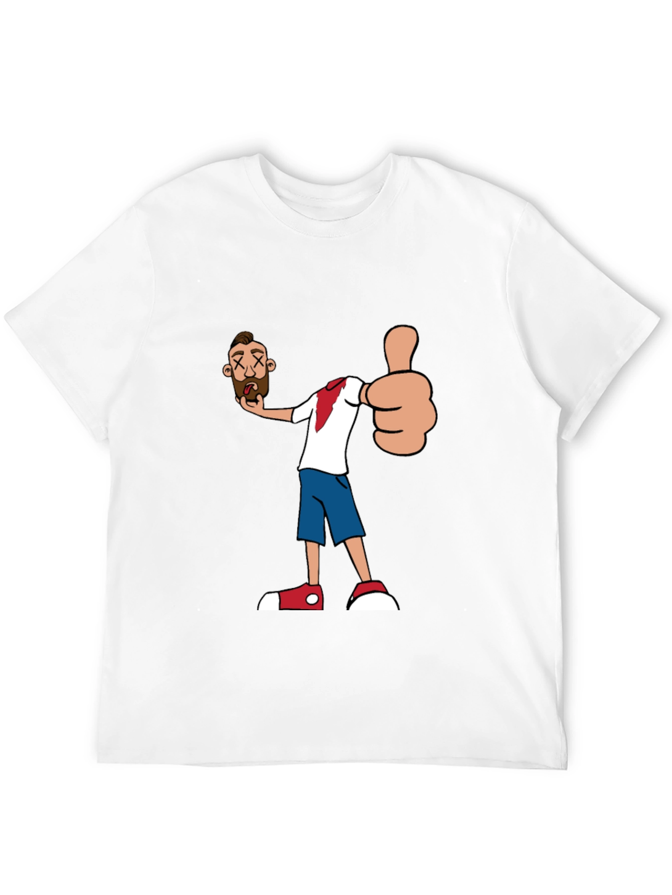 Funny Cartoon Head T-Shirt - Black