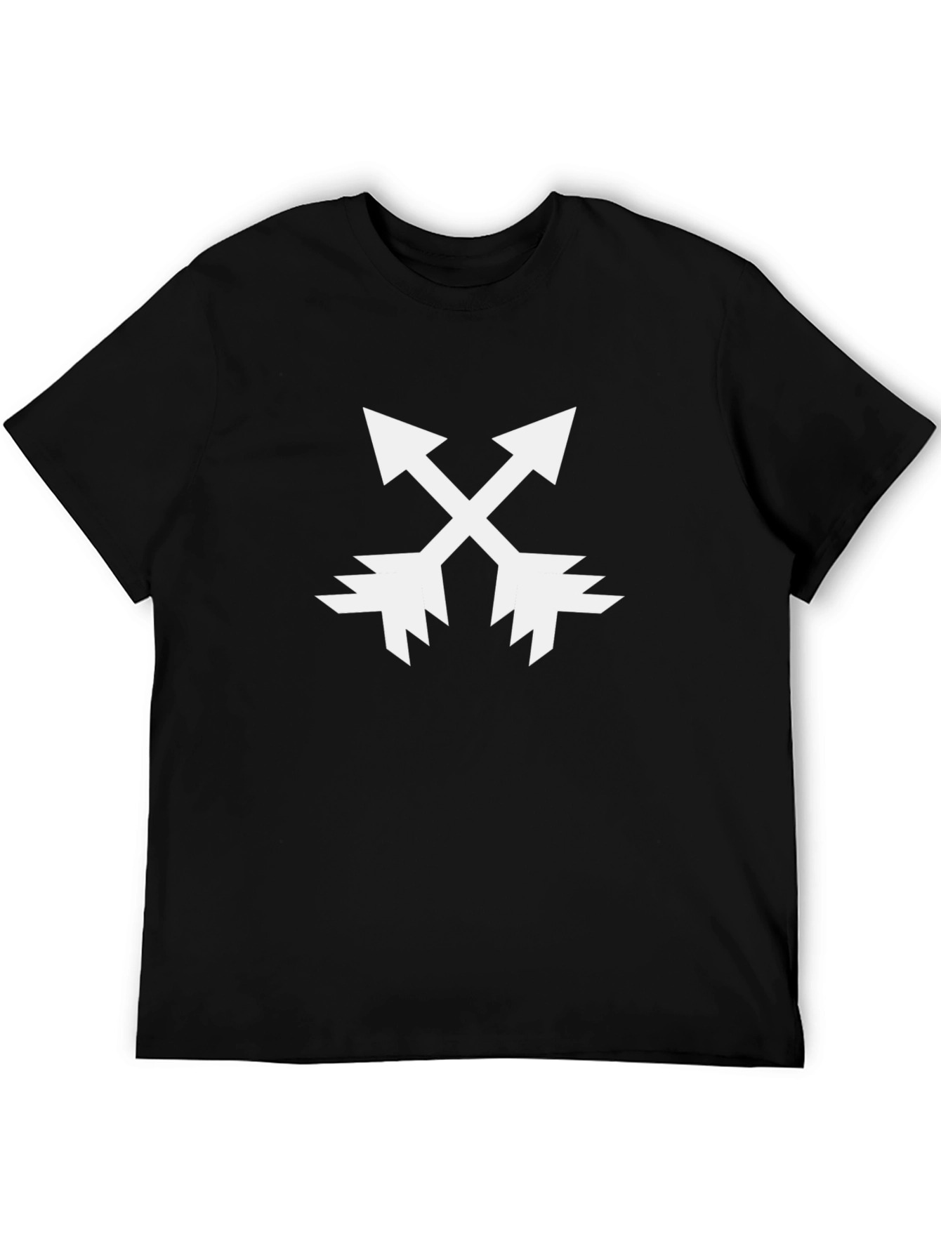 Black T-Shirt with Crossed Arrows Design